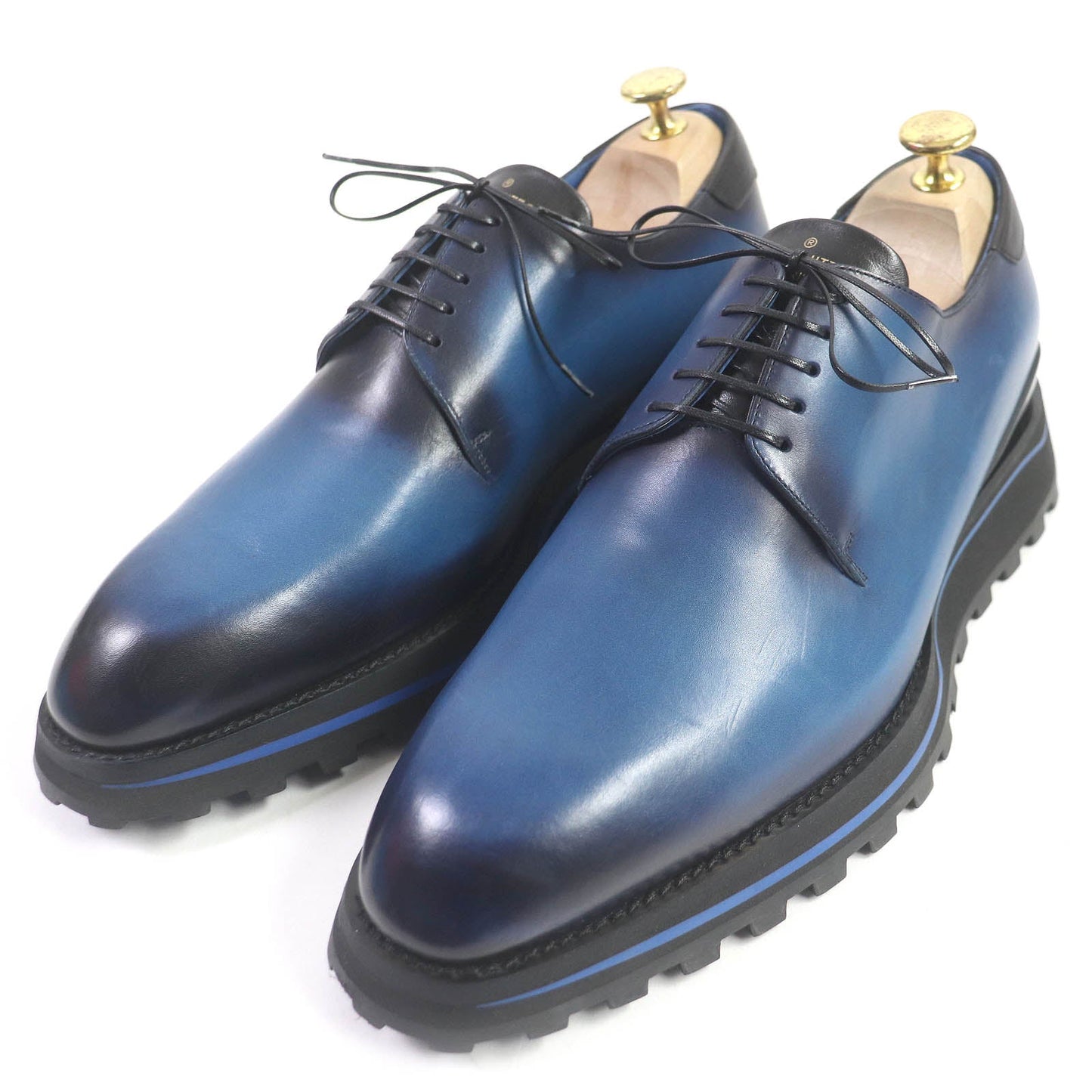 LOUIS VUITTON Leather shoes leather blue Goncourt Line 7