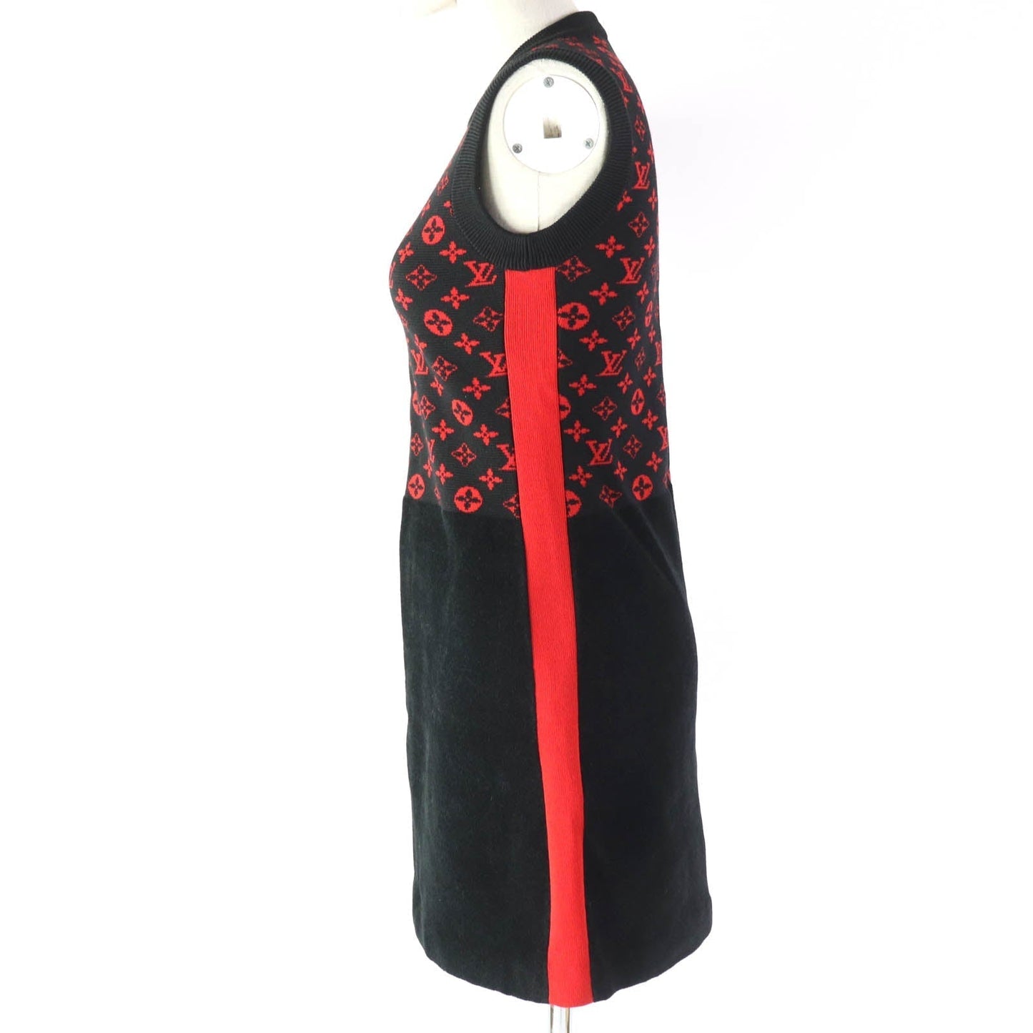 LOUIS VUITTON one piece wool Black red XS