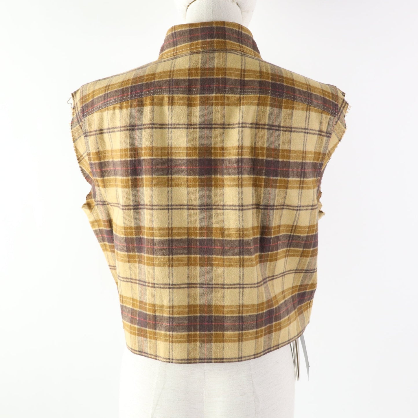 Luxury Gucci Trending 2025 Cotton Check Sleeveless Shirt Brown 40