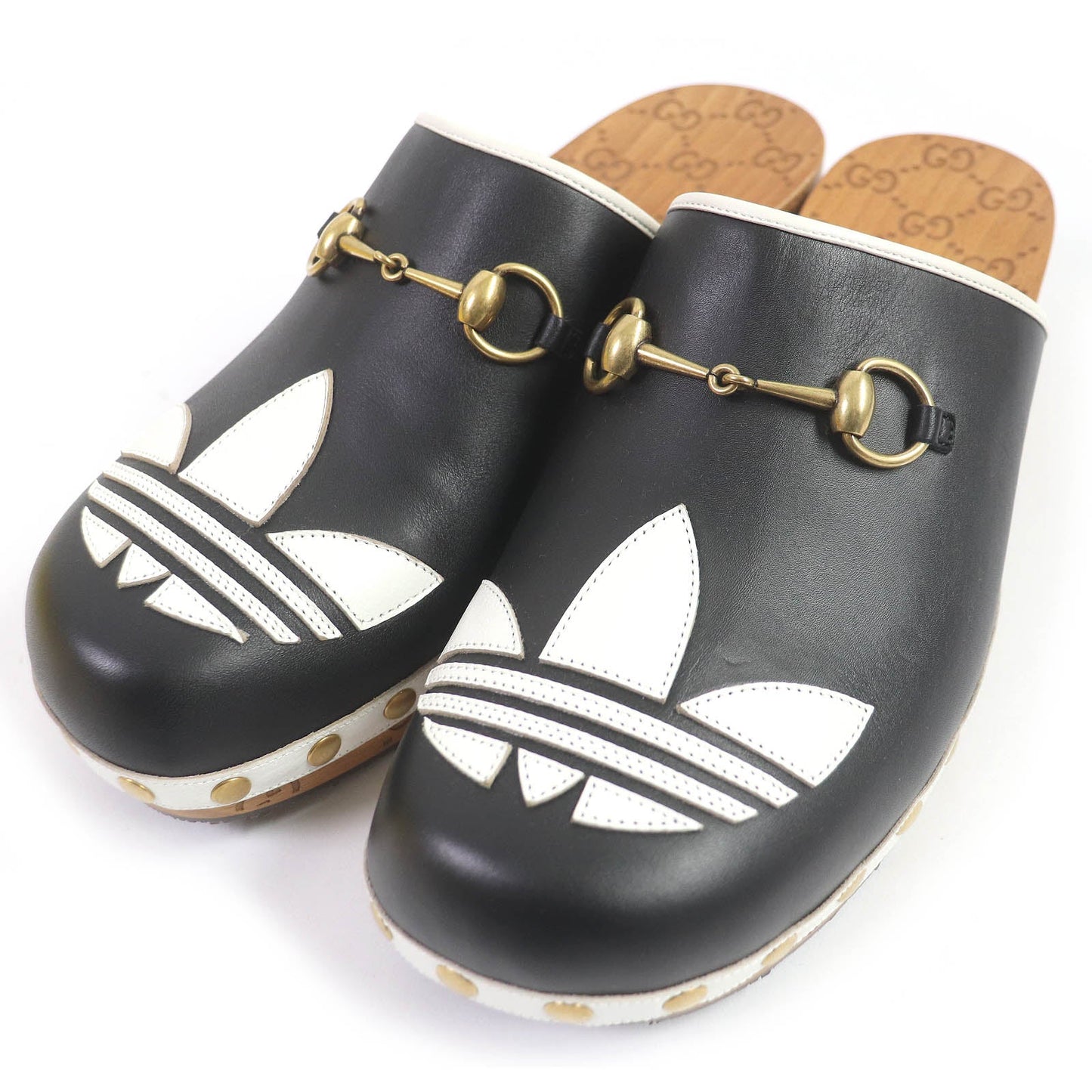Adidas Luxury Gucci Trending 2025 Trefoil Clog Leather Sandals Black