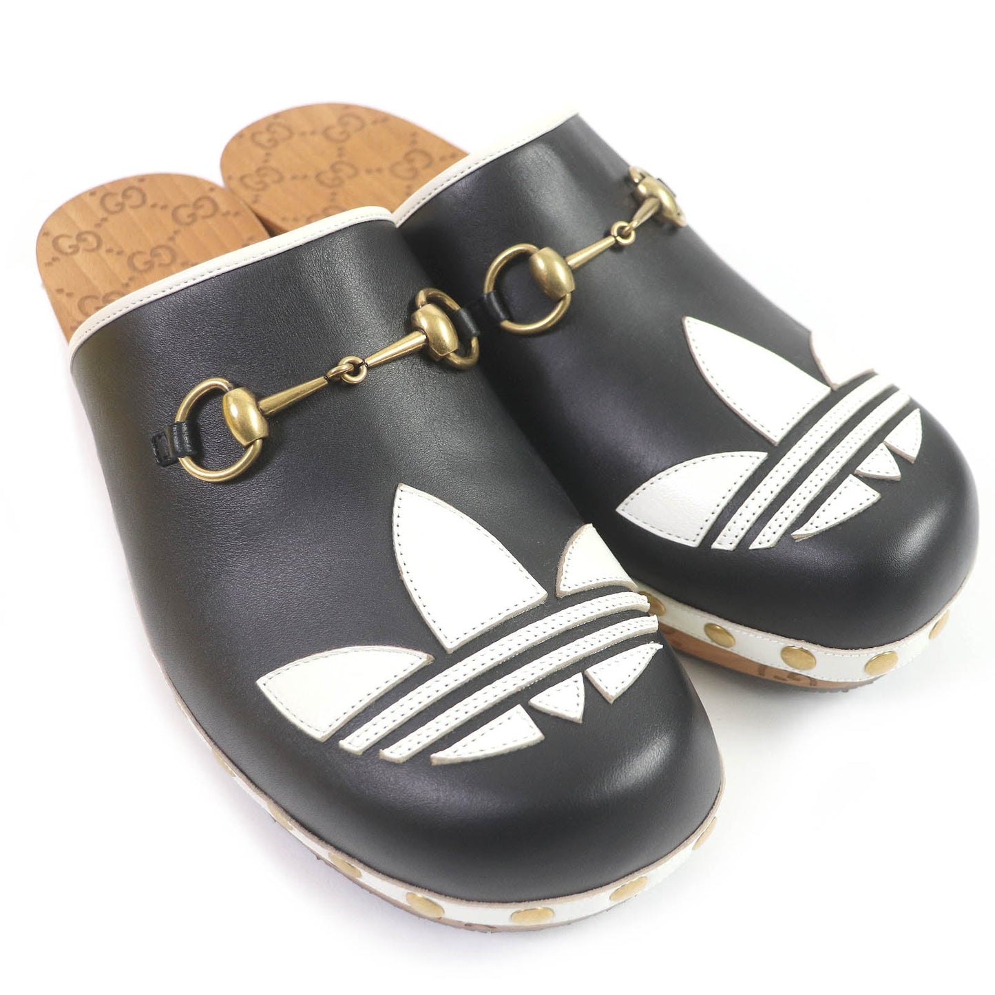 Adidas Luxury Gucci Trending 2025 Trefoil Clog Leather Sandals Black