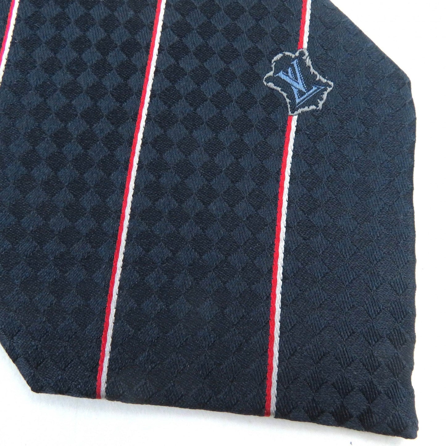 LOUIS VUITTON tie M78755 silk Marine Ex 8CM