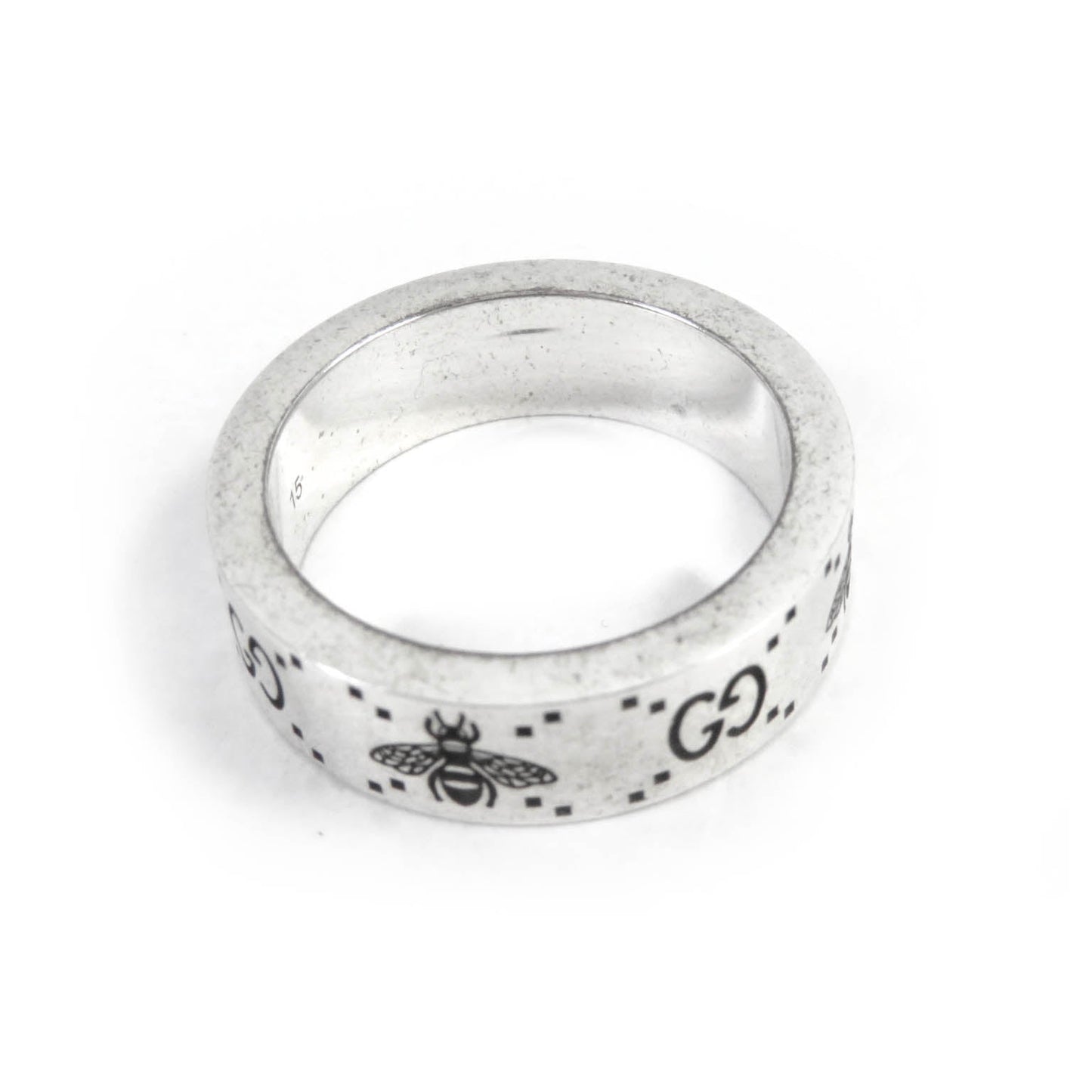 Luxury Gucci Trending 2025 AG925 Silver GG Logo Bee Ring