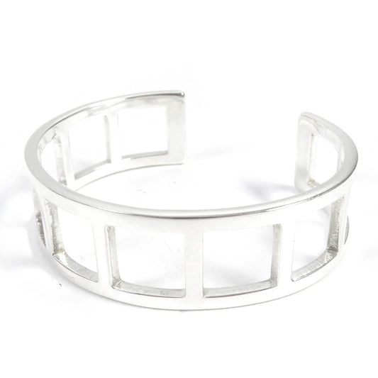 Luxury Gucci Trending 2025 Vintage Silver Open Square Bangle Bracelet