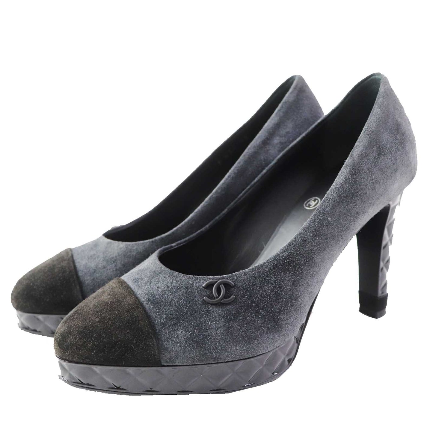 Chanel COCO Mark Bicolor Suede Leather Pumps