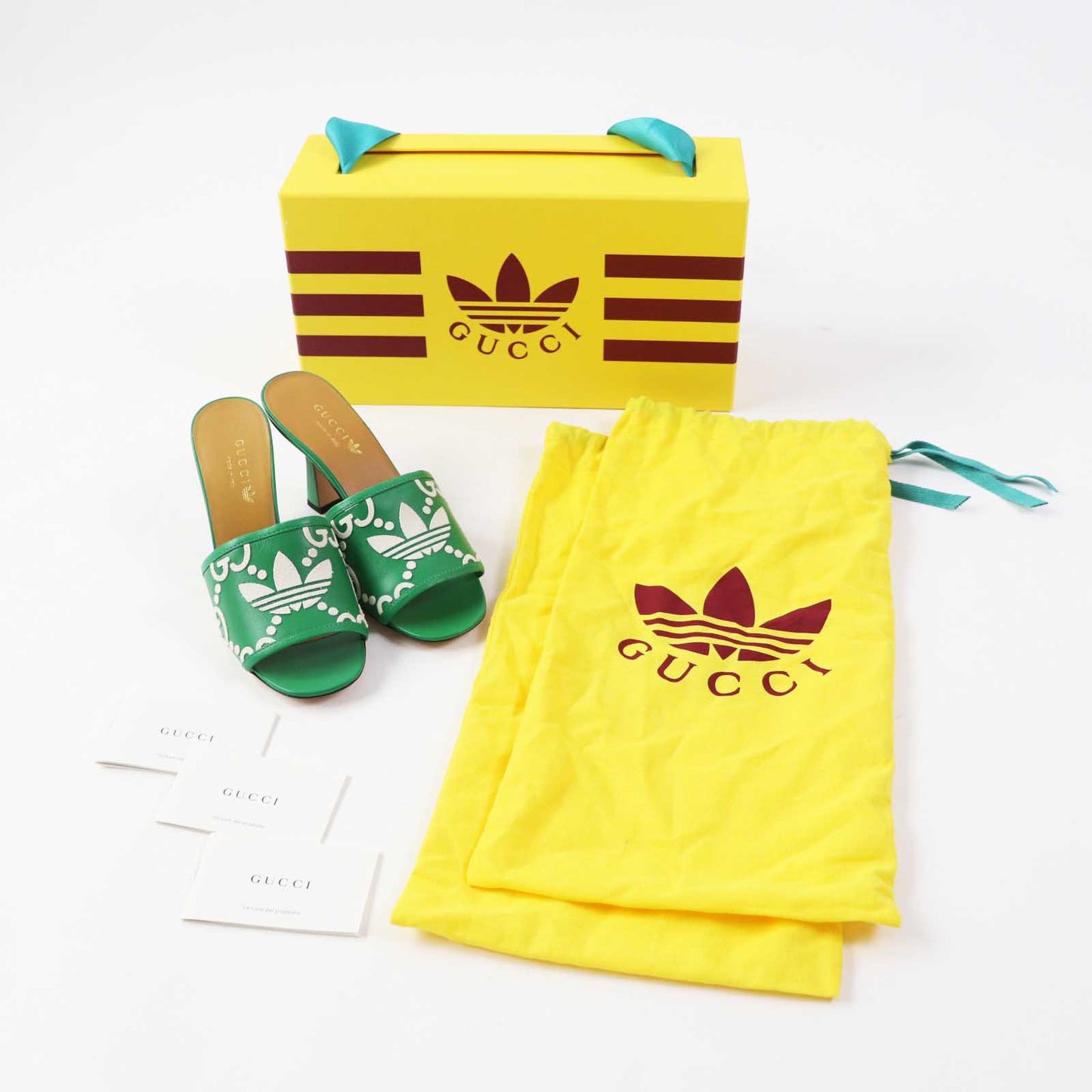 Luxury Gucci Trending 2025 GG Logo Leather Mule Green 36