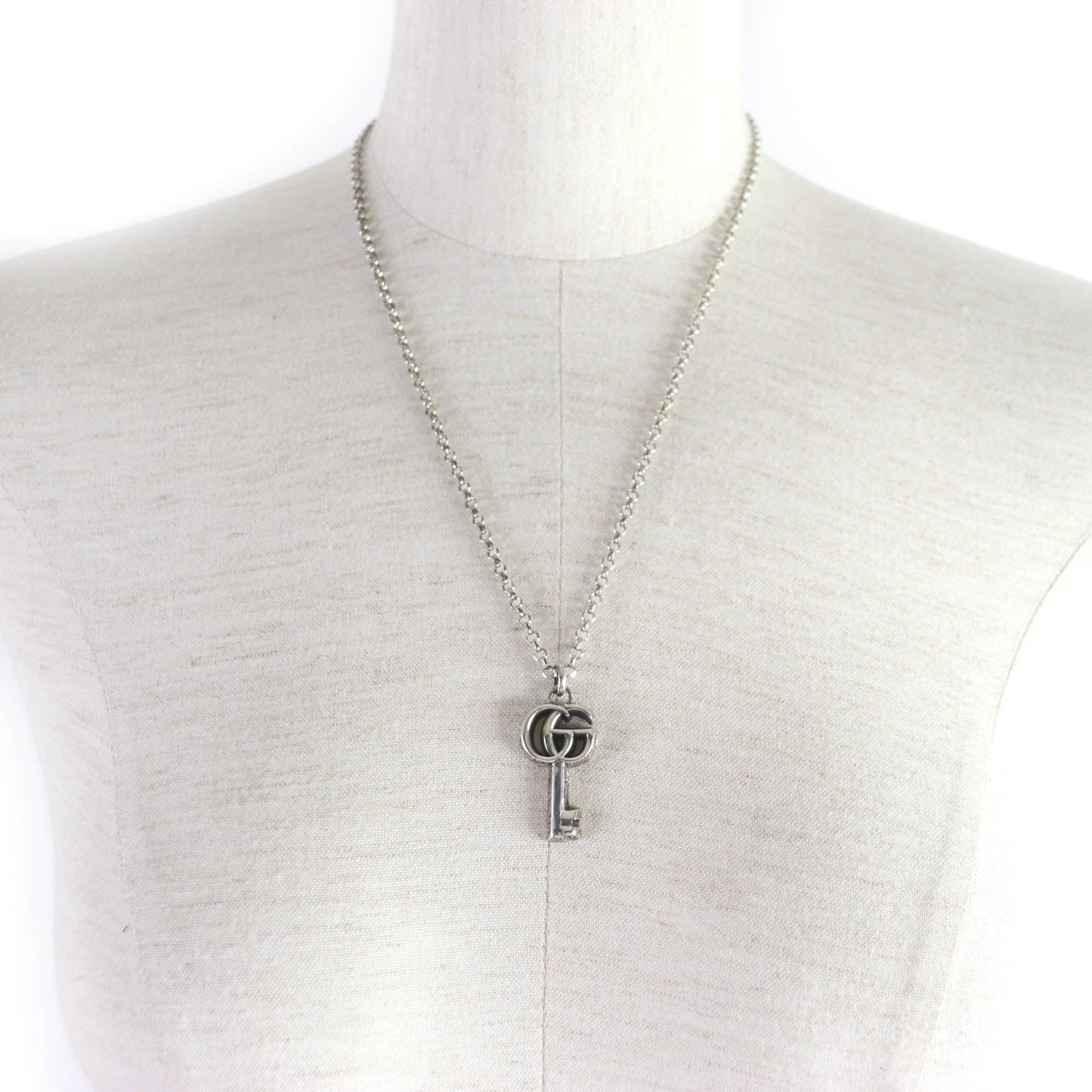 Luxury Gucci Trending 2025 AG925 Double G Key Necklace Silver