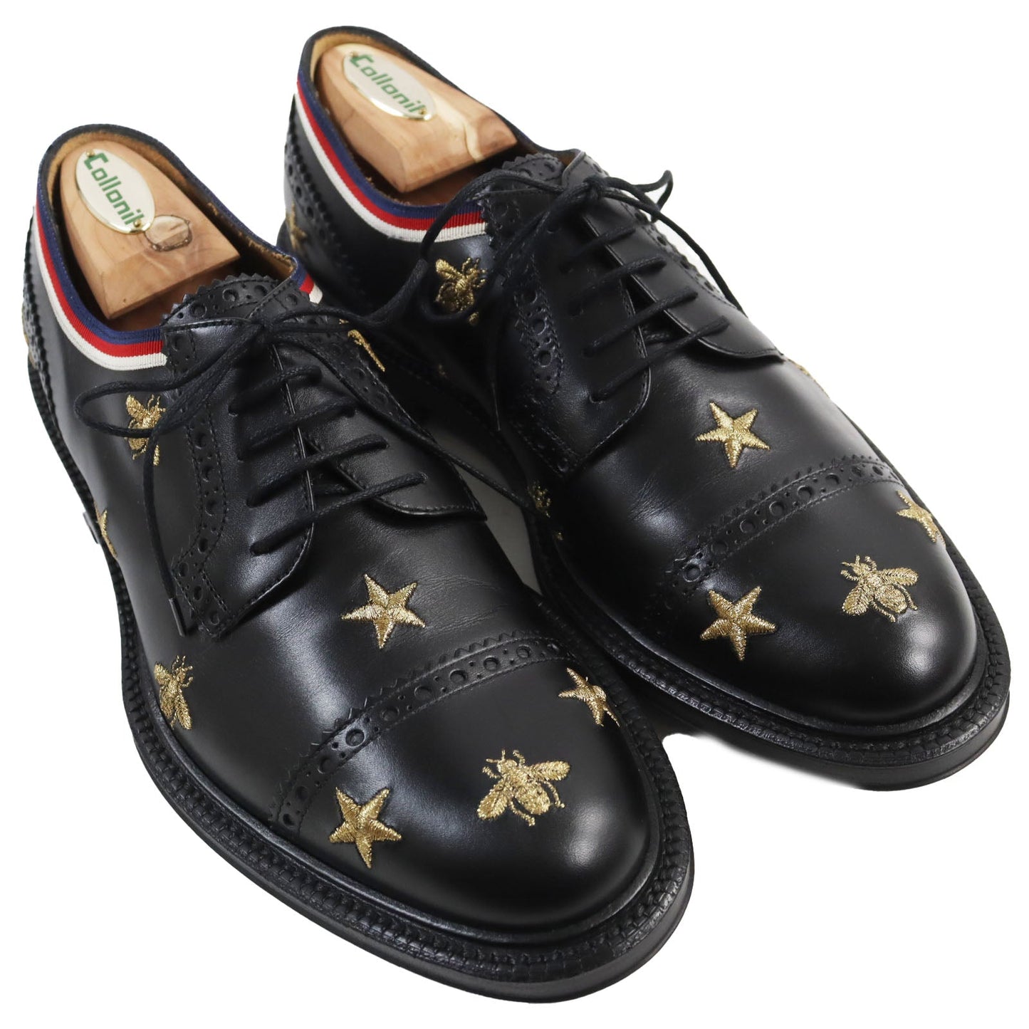 Luxury Gucci Trending 2025 Leather Shoes 6.5 Bee Star Embroidery