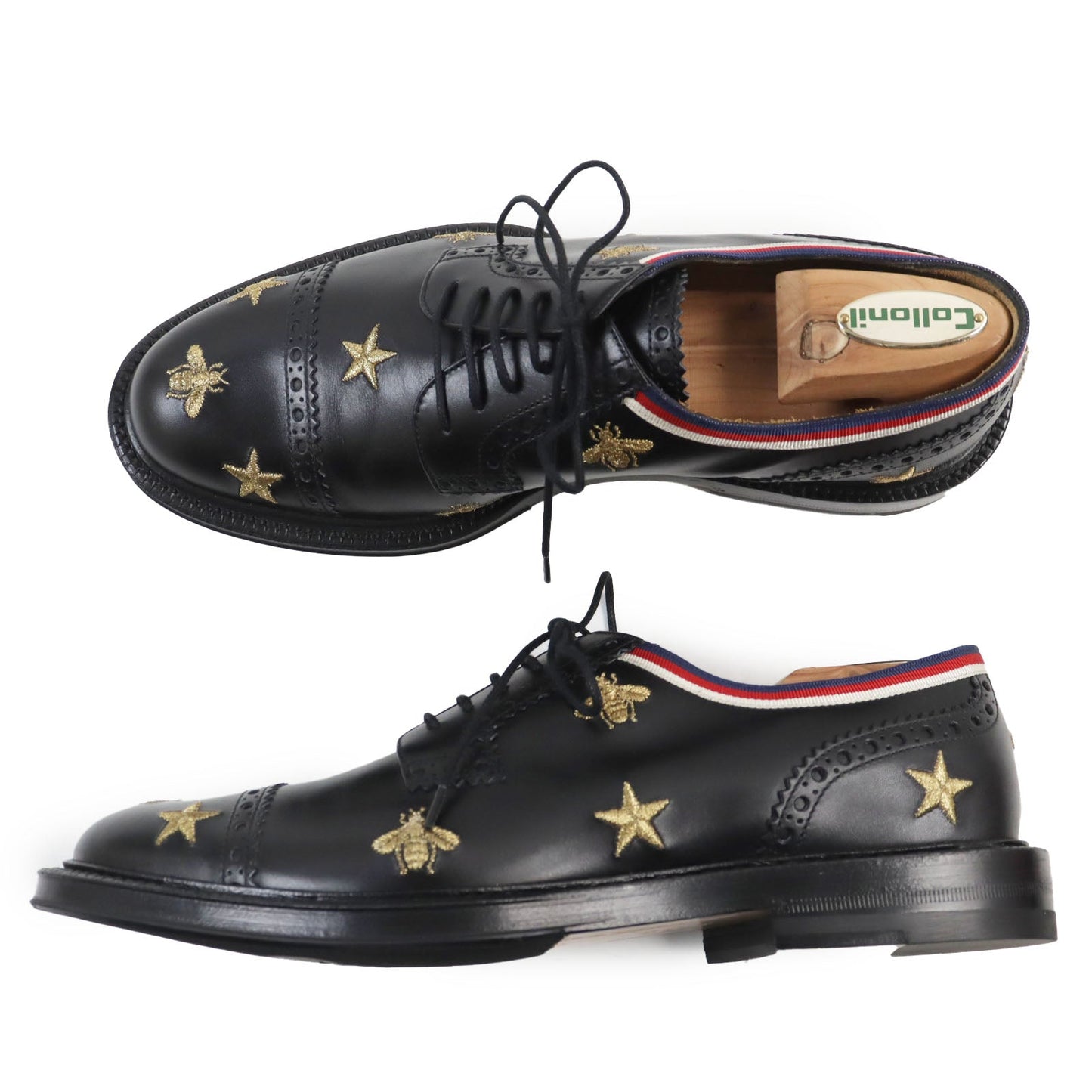 Luxury Gucci Trending 2025 Leather Shoes 6.5 Bee Star Embroidery