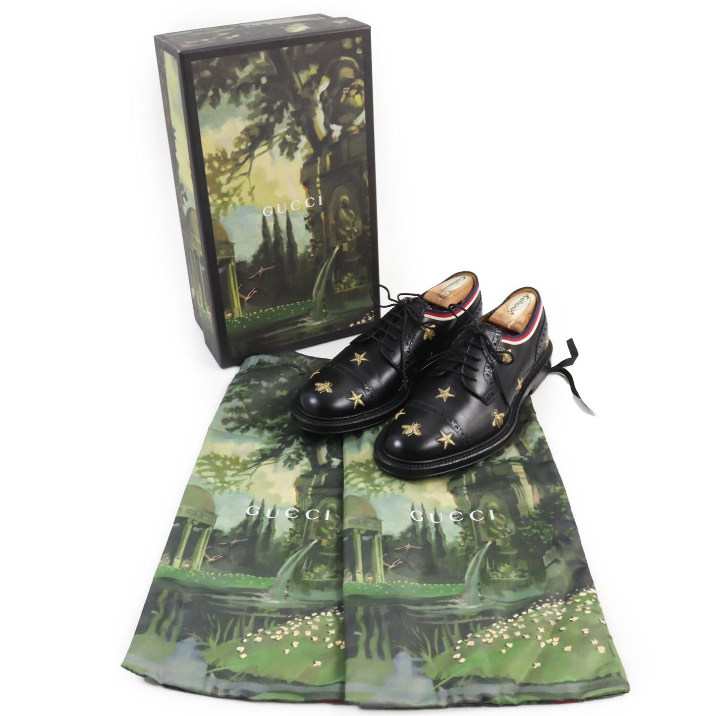 Luxury Gucci Trending 2025 Leather Shoes 6.5 Bee Star Embroidery