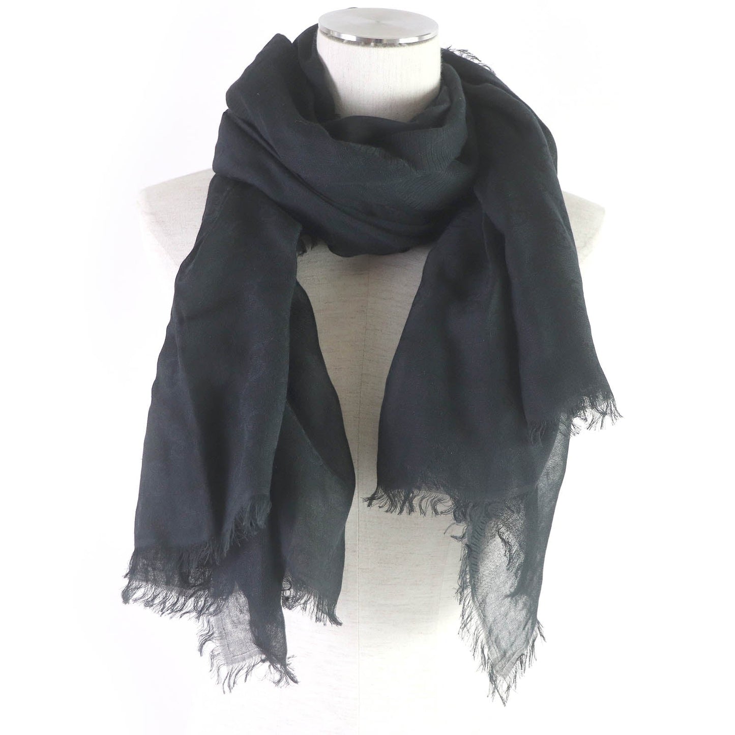 Luxury Gucci Trending 2025 GG Print Fringe Large Shawl Black