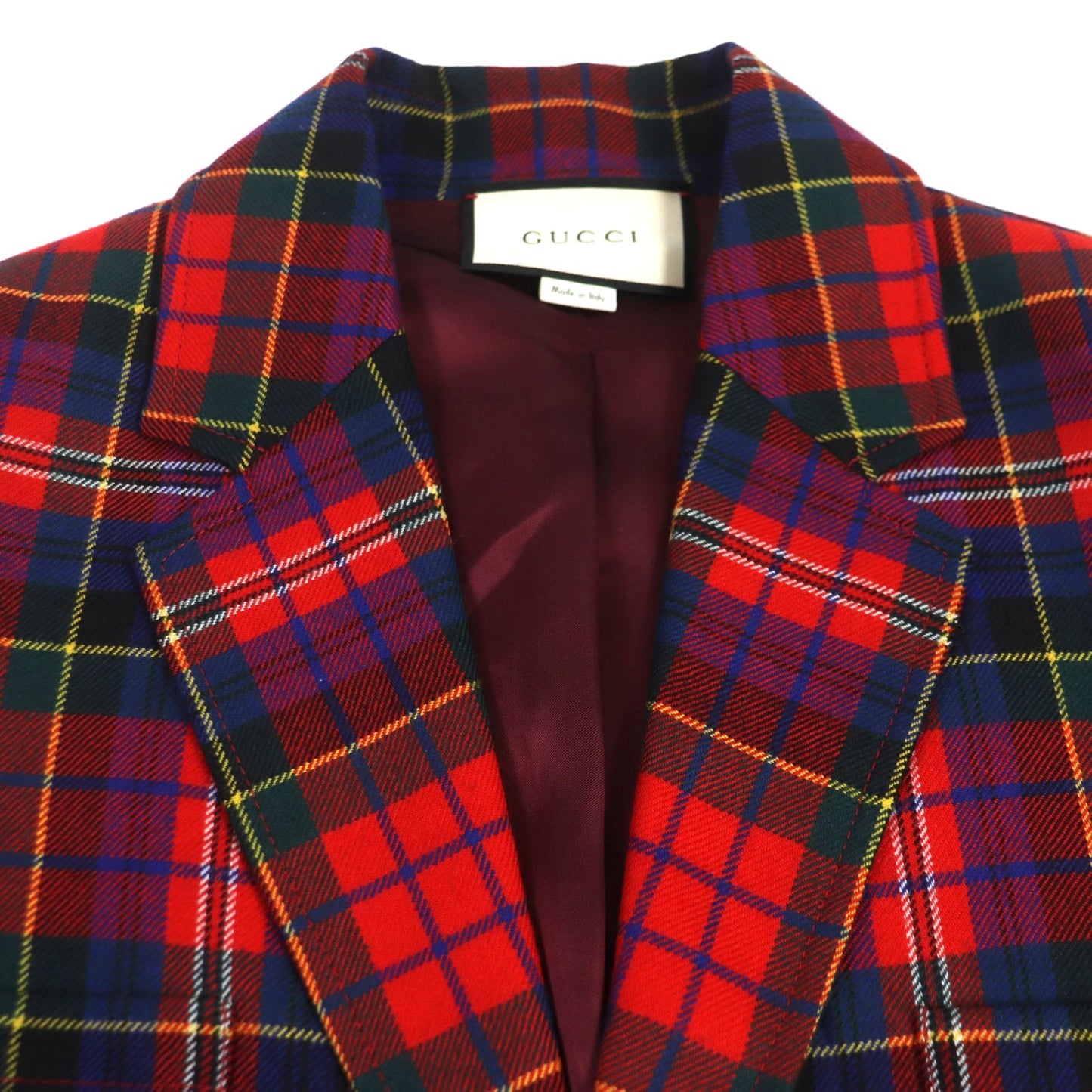 Luxury Gucci Trending 2025 Wool Check Pattern Logo Button Oversized Coat