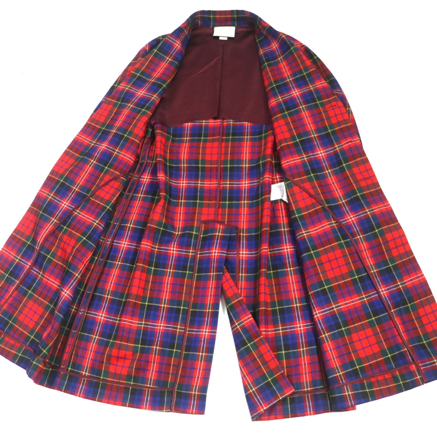 Luxury Gucci Trending 2025 Wool Check Pattern Logo Button Oversized Coat