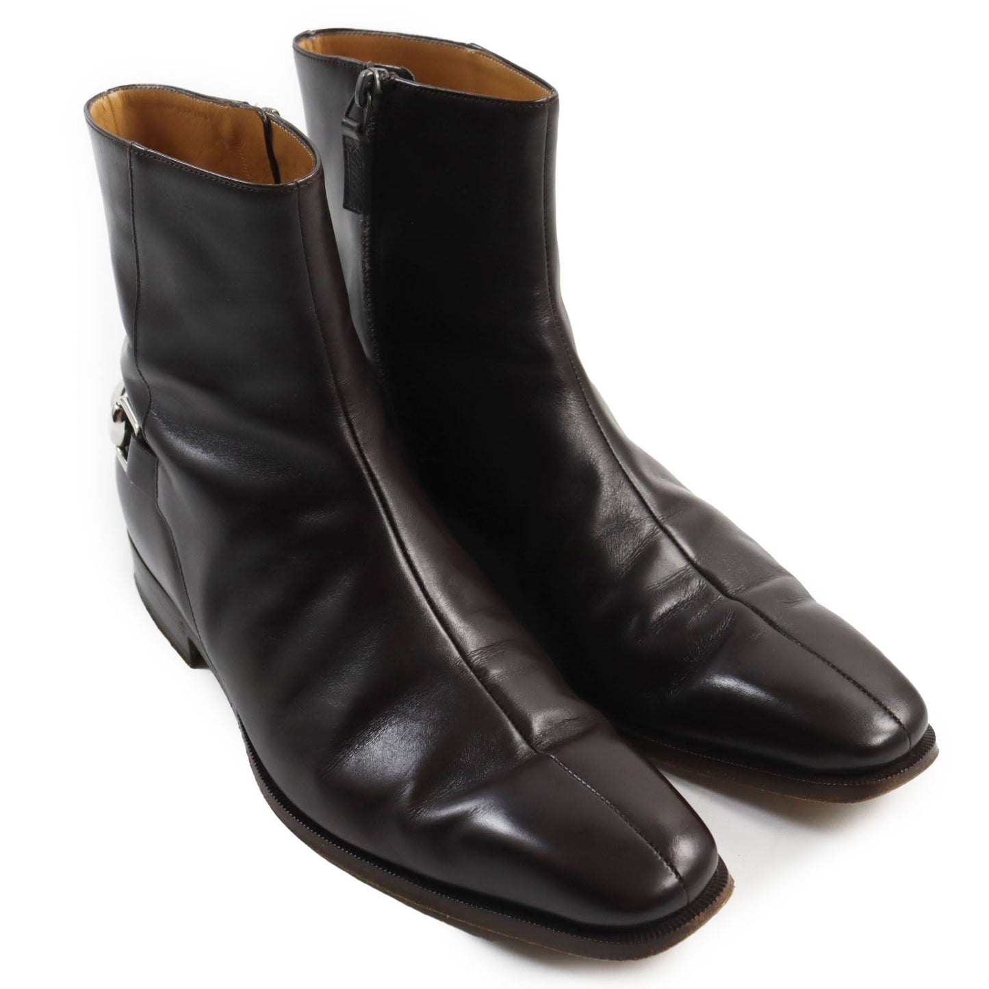 Luxury Gucci Trending 2025 Horsebit Leather Boots Dark Brown