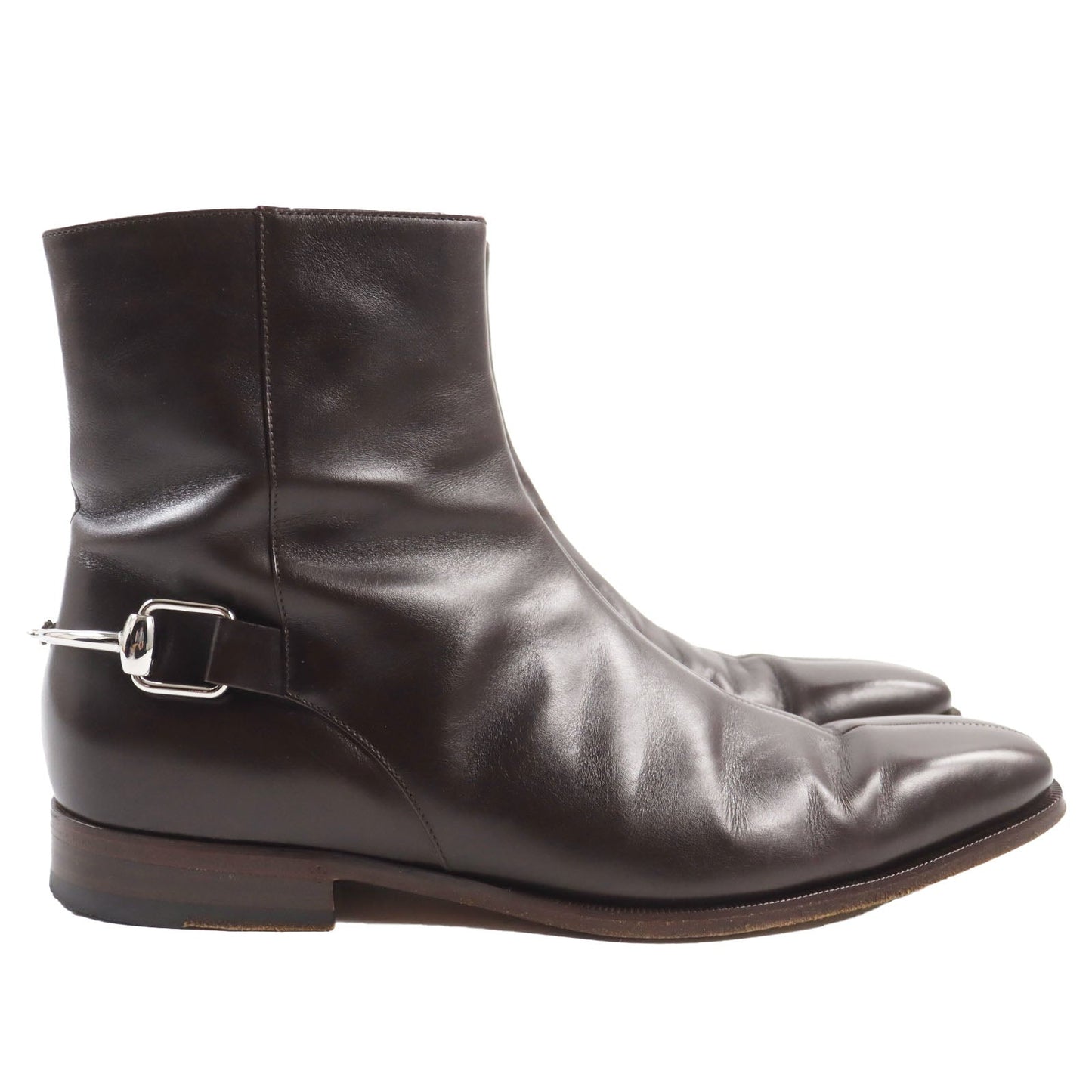 Luxury Gucci Trending 2025 Horsebit Leather Boots Dark Brown