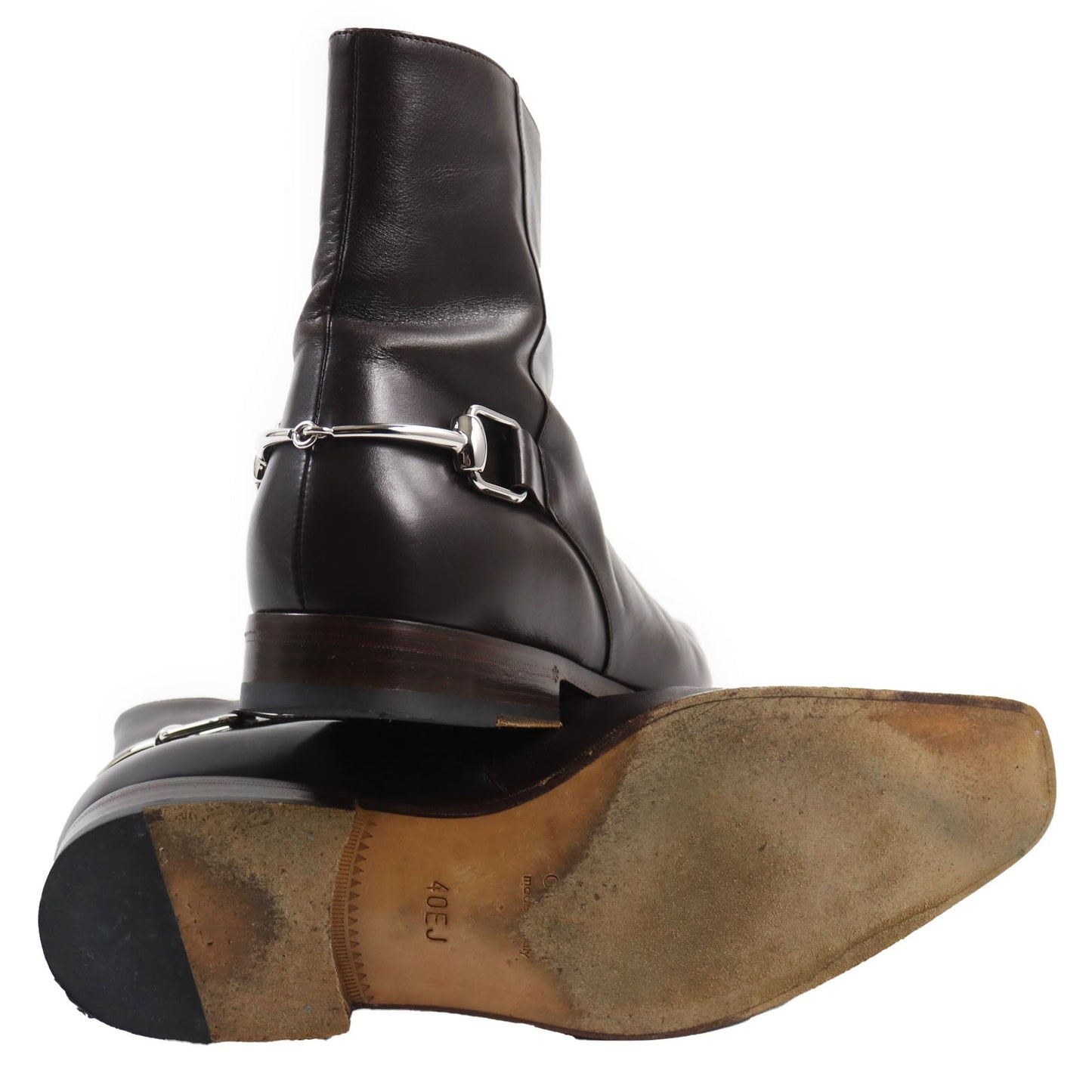 Luxury Gucci Trending 2025 Horsebit Leather Boots Dark Brown