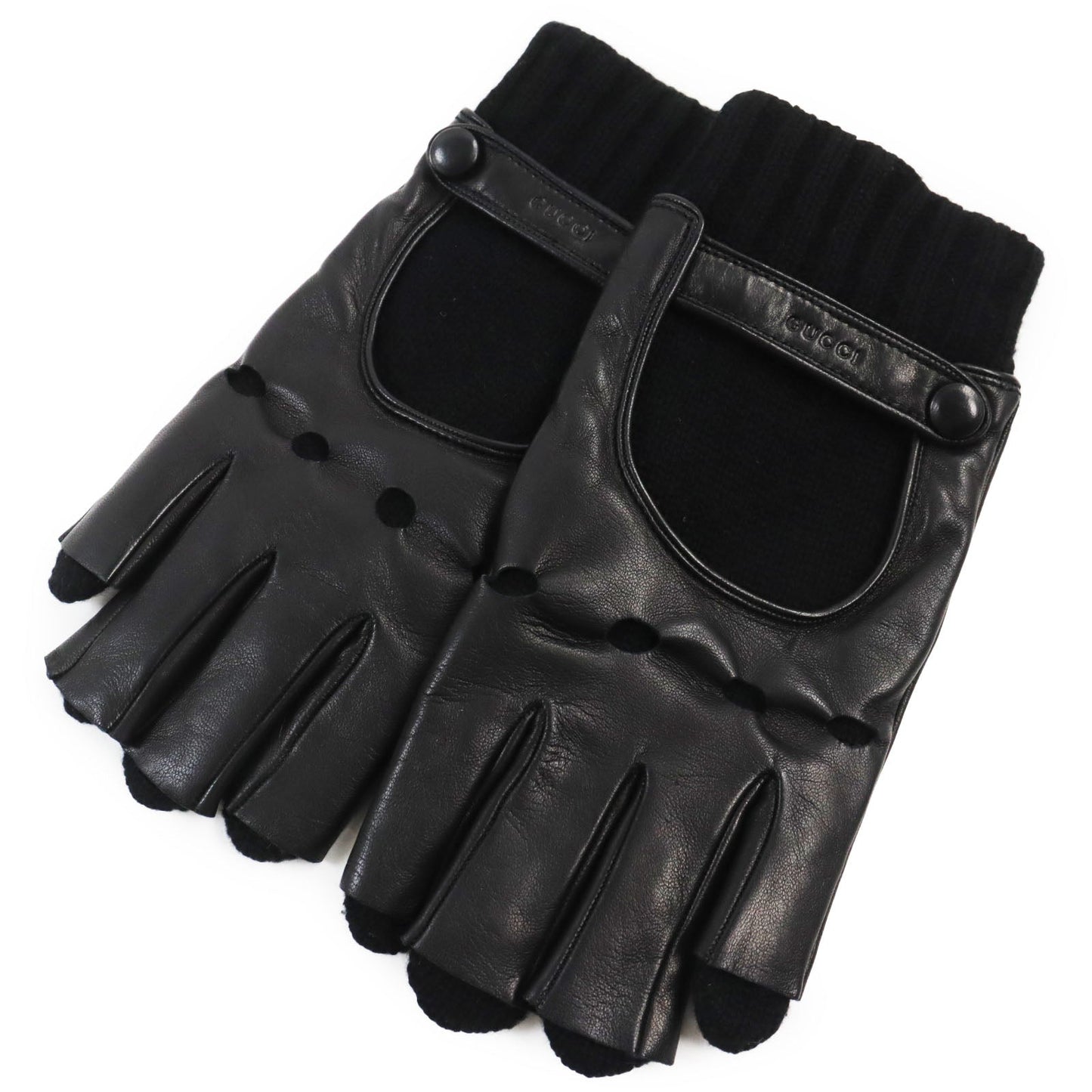 Luxury Gucci Trending 2025 Lamb Leather Cashmere Logo Driving Gloves