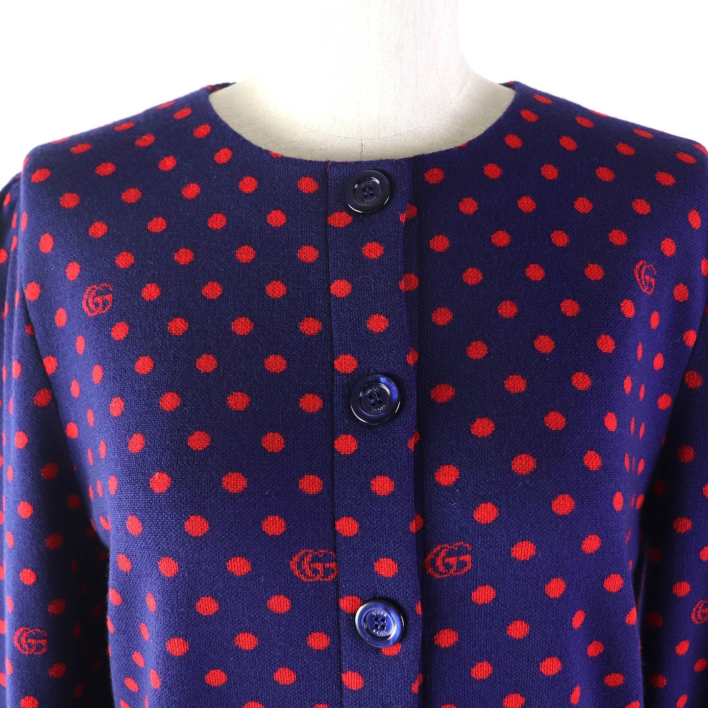 Luxury Gucci Trending 2025 Wool Dot Pattern Logo Cardigan