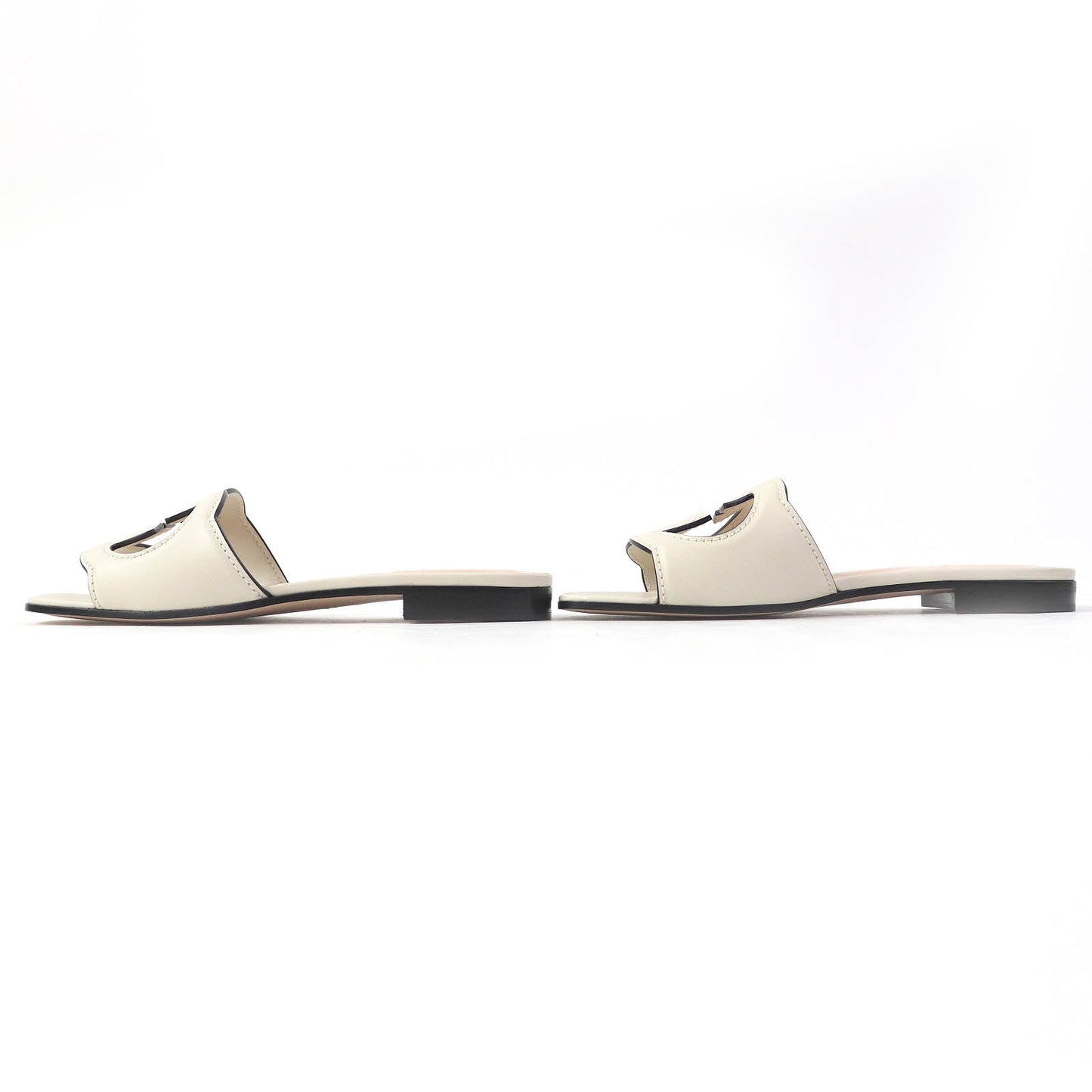 Luxury Gucci Trending 2025 Leather Slide Sandals 36 Ivory