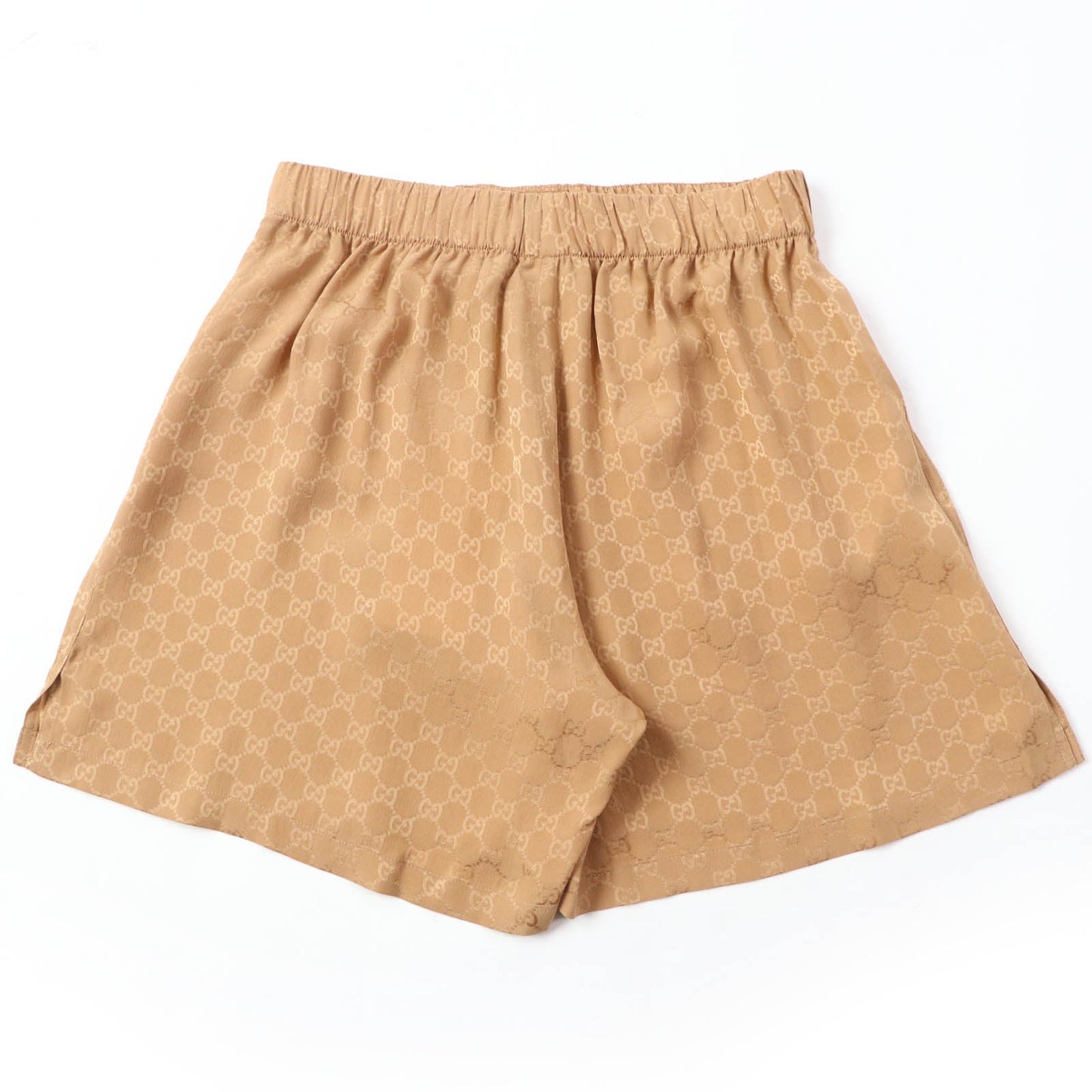 Luxury Gucci Trending 2025 Silk Polyester GG Pattern Shorts Brown XS