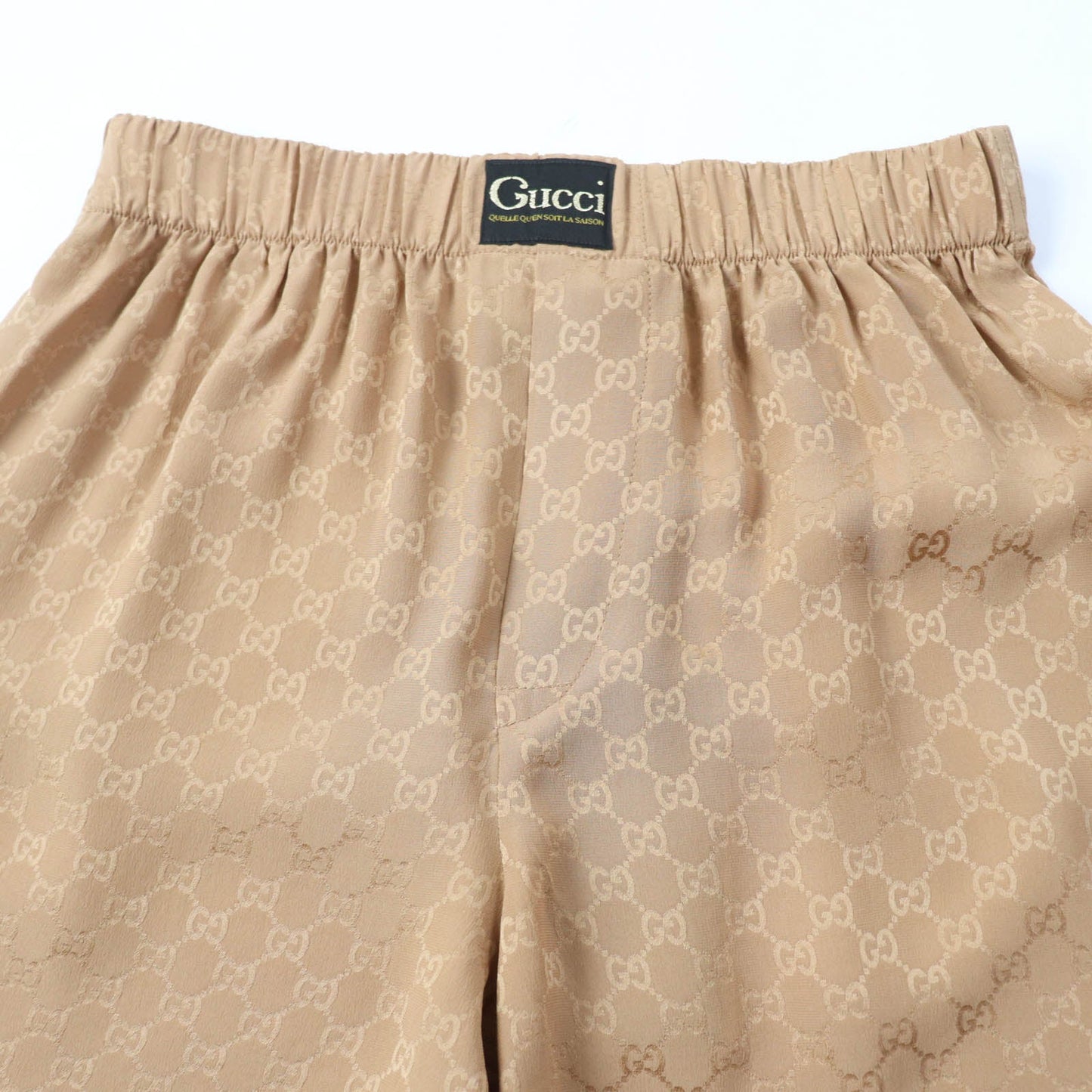 Luxury Gucci Trending 2025 Silk Polyester GG Pattern Shorts Brown XS