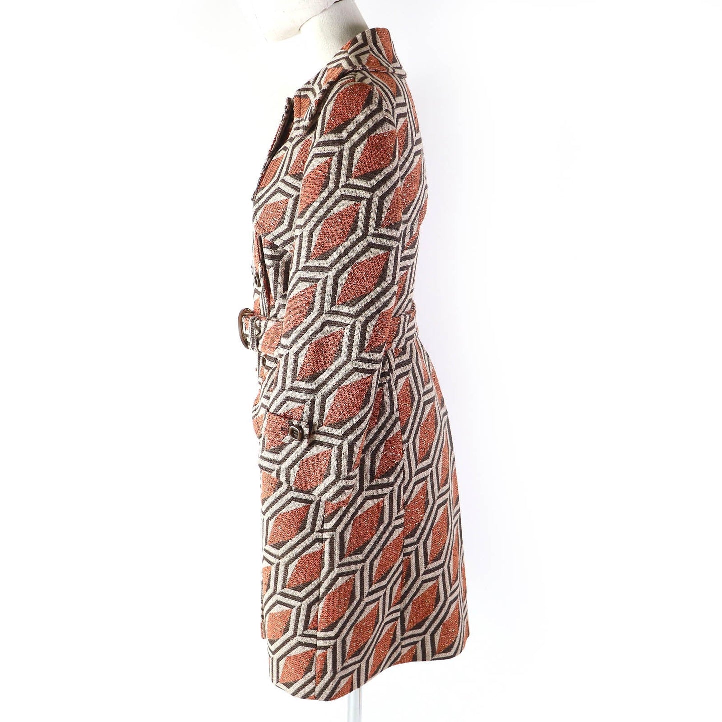 Luxury Gucci Trending 2025 Interlocking G Print Belted Coat Orange Brown