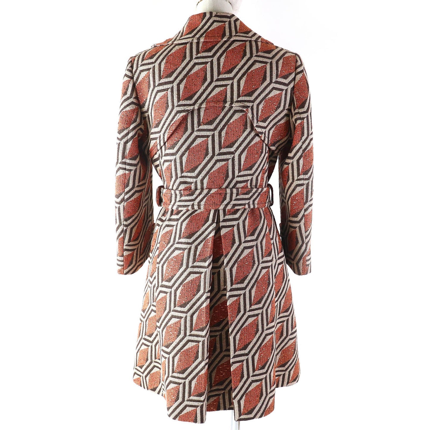 Luxury Gucci Trending 2025 Interlocking G Print Belted Coat Orange Brown