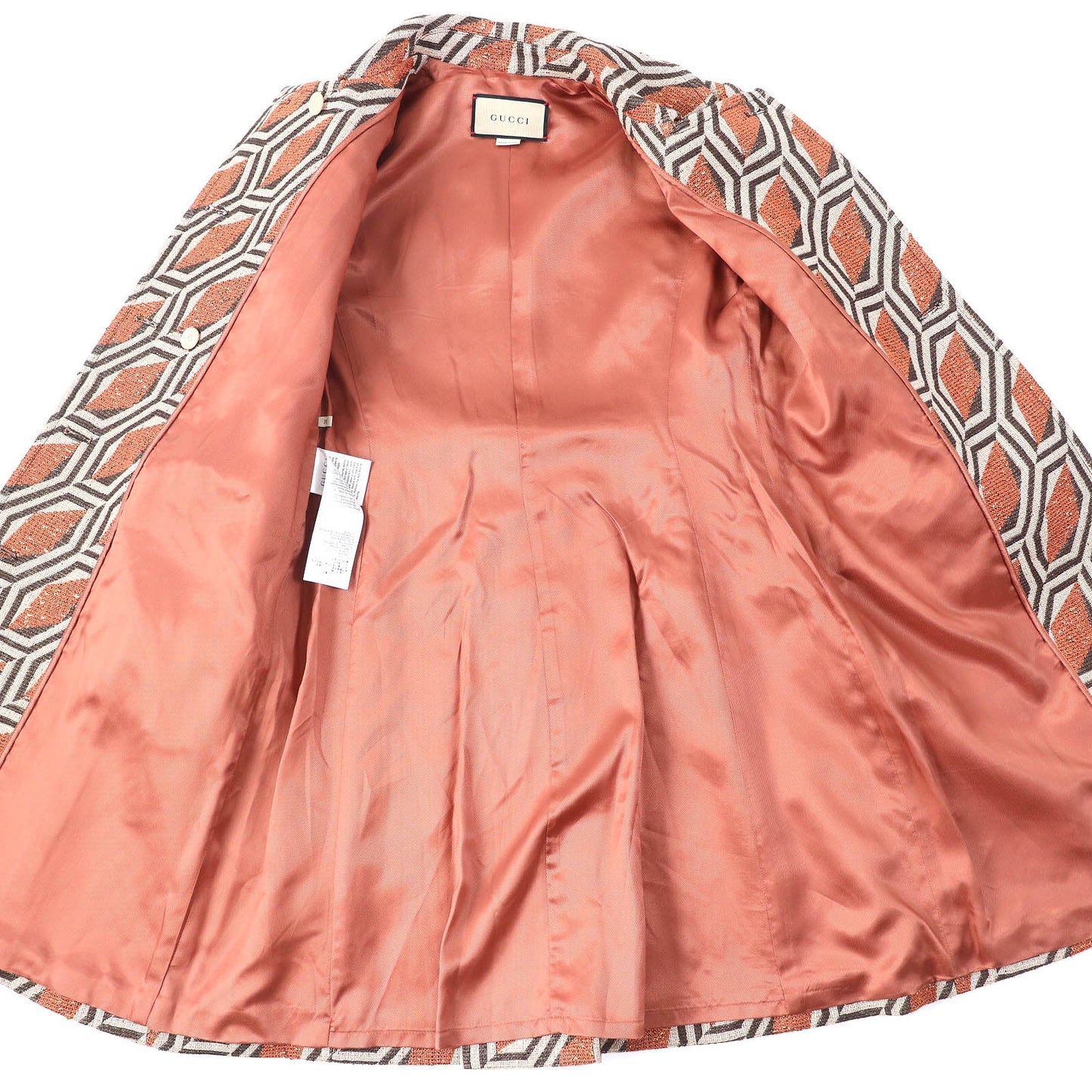 Luxury Gucci Trending 2025 Interlocking G Print Belted Coat Orange Brown