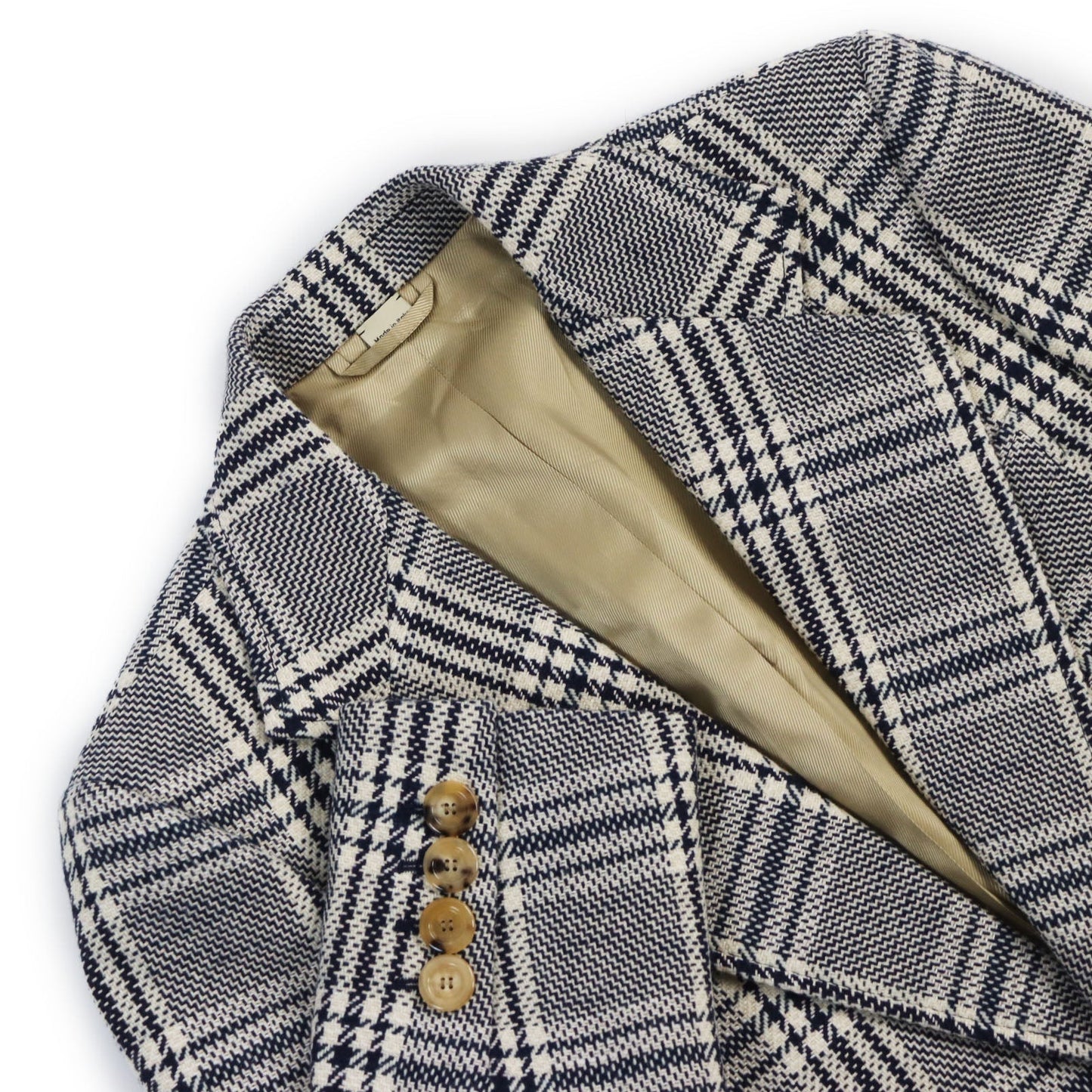 Luxury Gucci Trending 2025 HA HA HA Check Jacket Wool Cotton Linen Blend