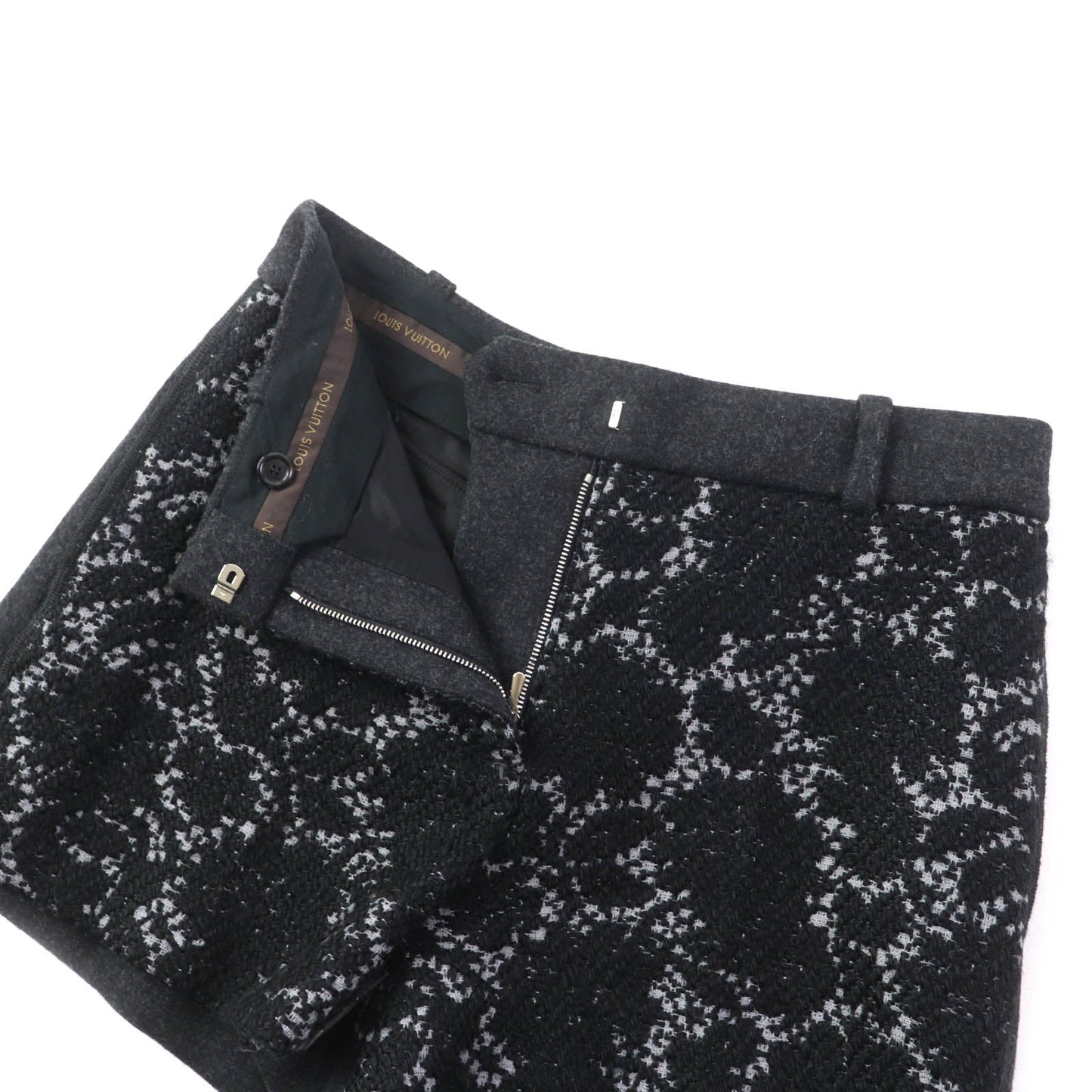 LOUIS VUITTON Shorts wool Black Grey 34