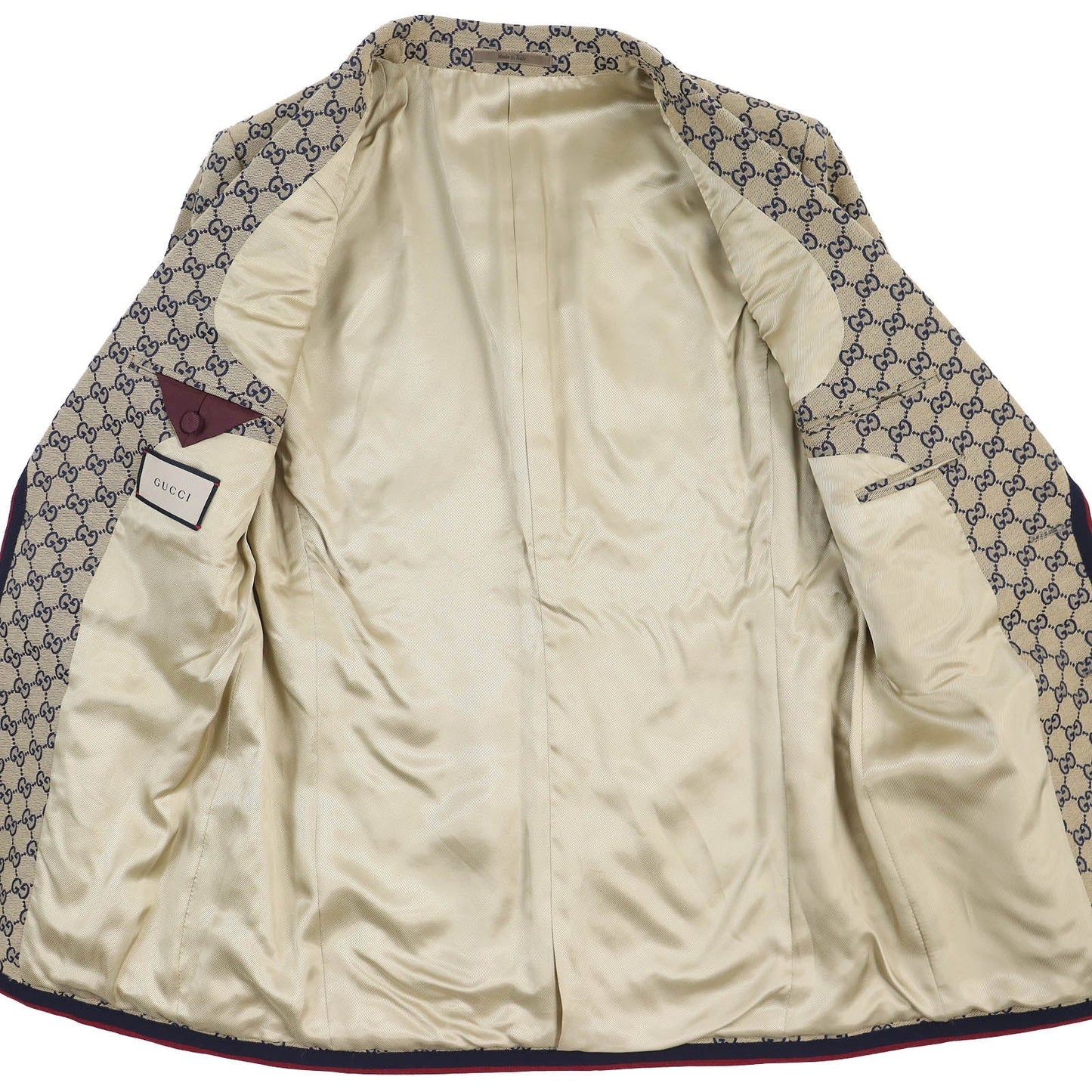 Luxury Gucci Trending 2025 GG Canvas Jacket Beige Navy Red 48