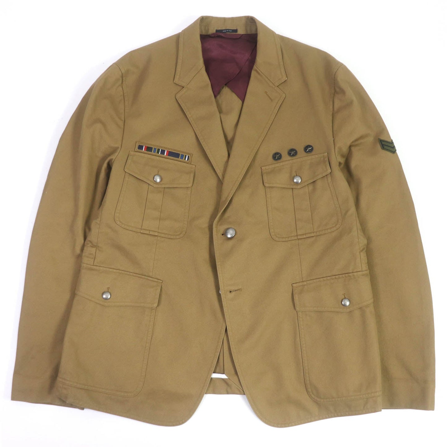 Luxury Gucci Trending 2025 Star Stud Embroidery Military Jacket Beige