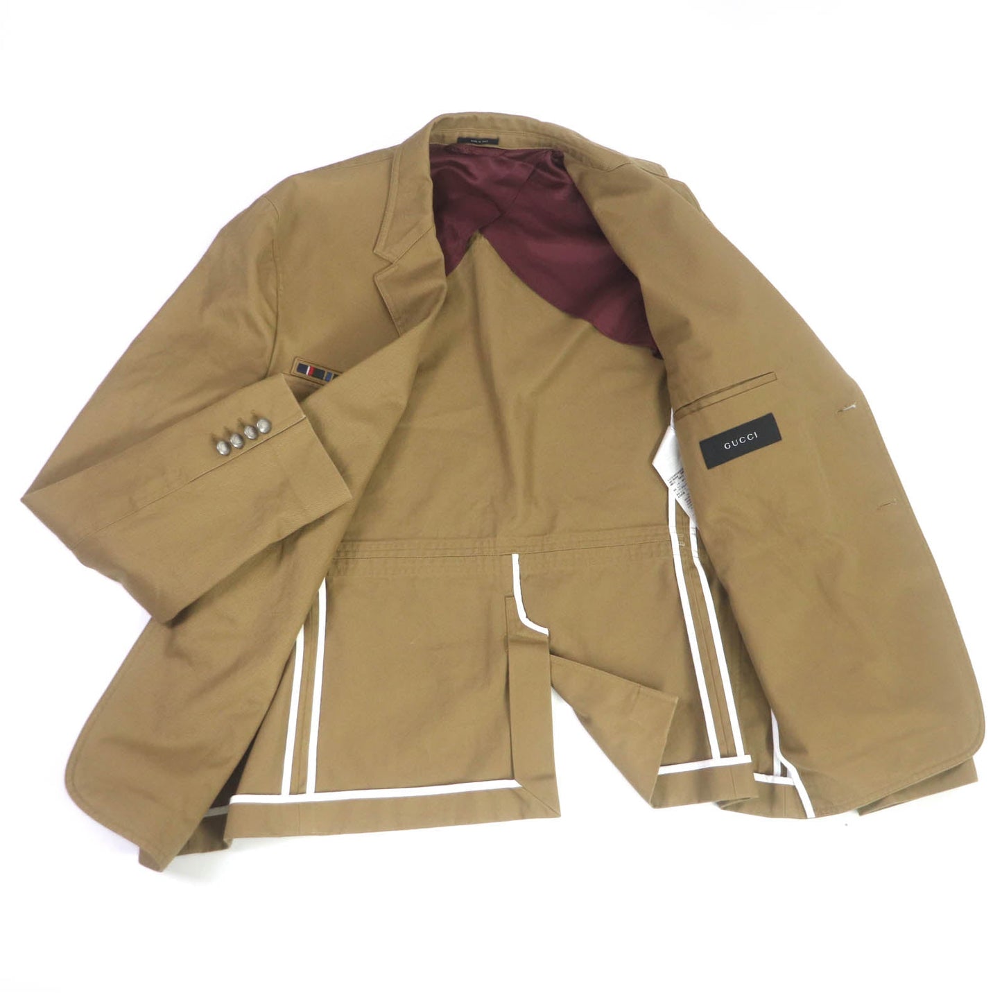Luxury Gucci Trending 2025 Star Stud Embroidery Military Jacket Beige