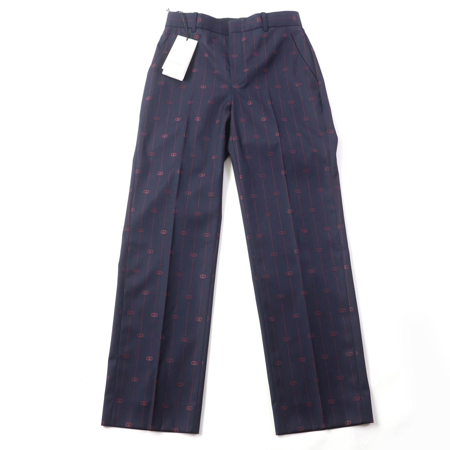 Luxury Gucci Trending 2025 Wool Silk Trousers Navy 38 Women