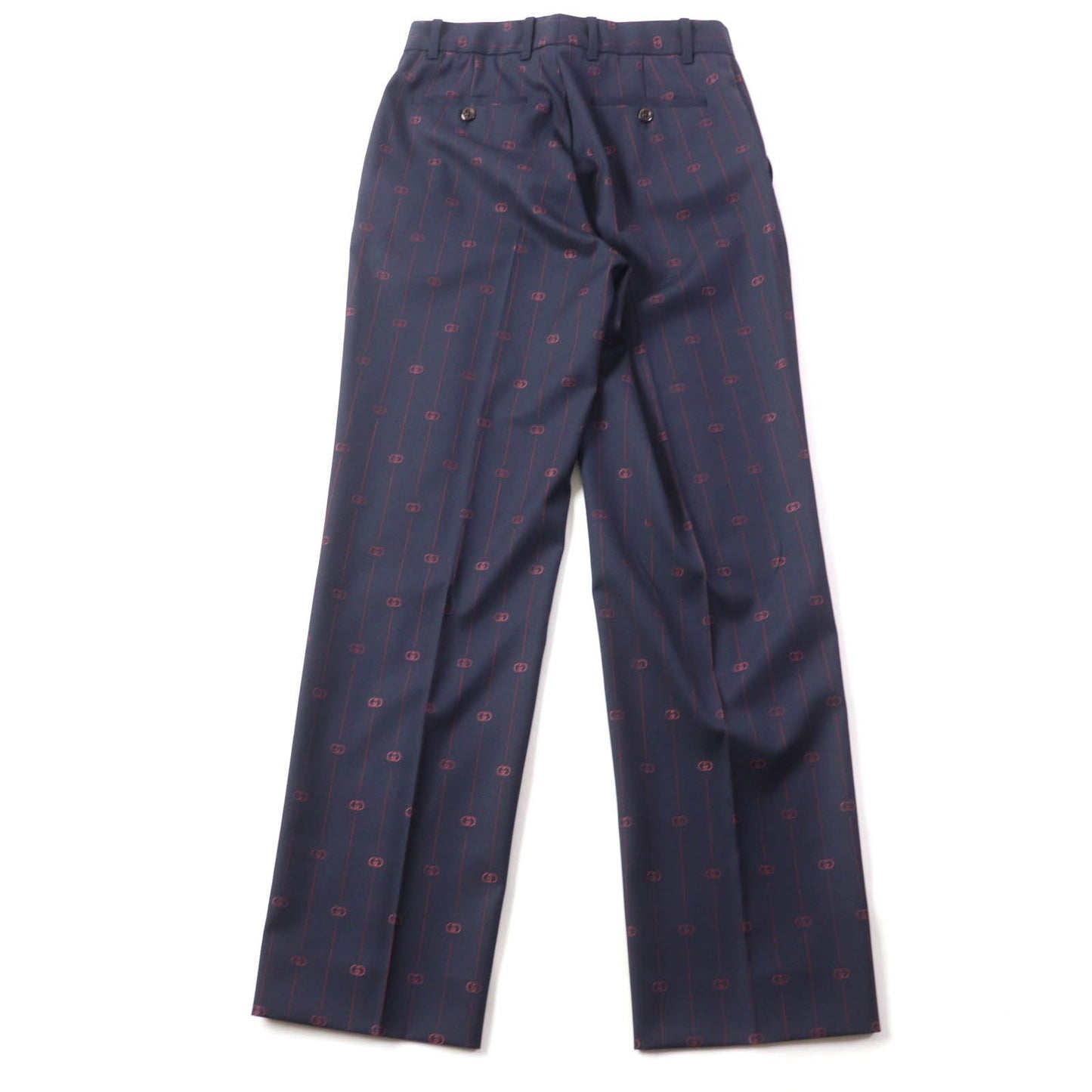 Luxury Gucci Trending 2025 Wool Silk Trousers Navy 38 Women