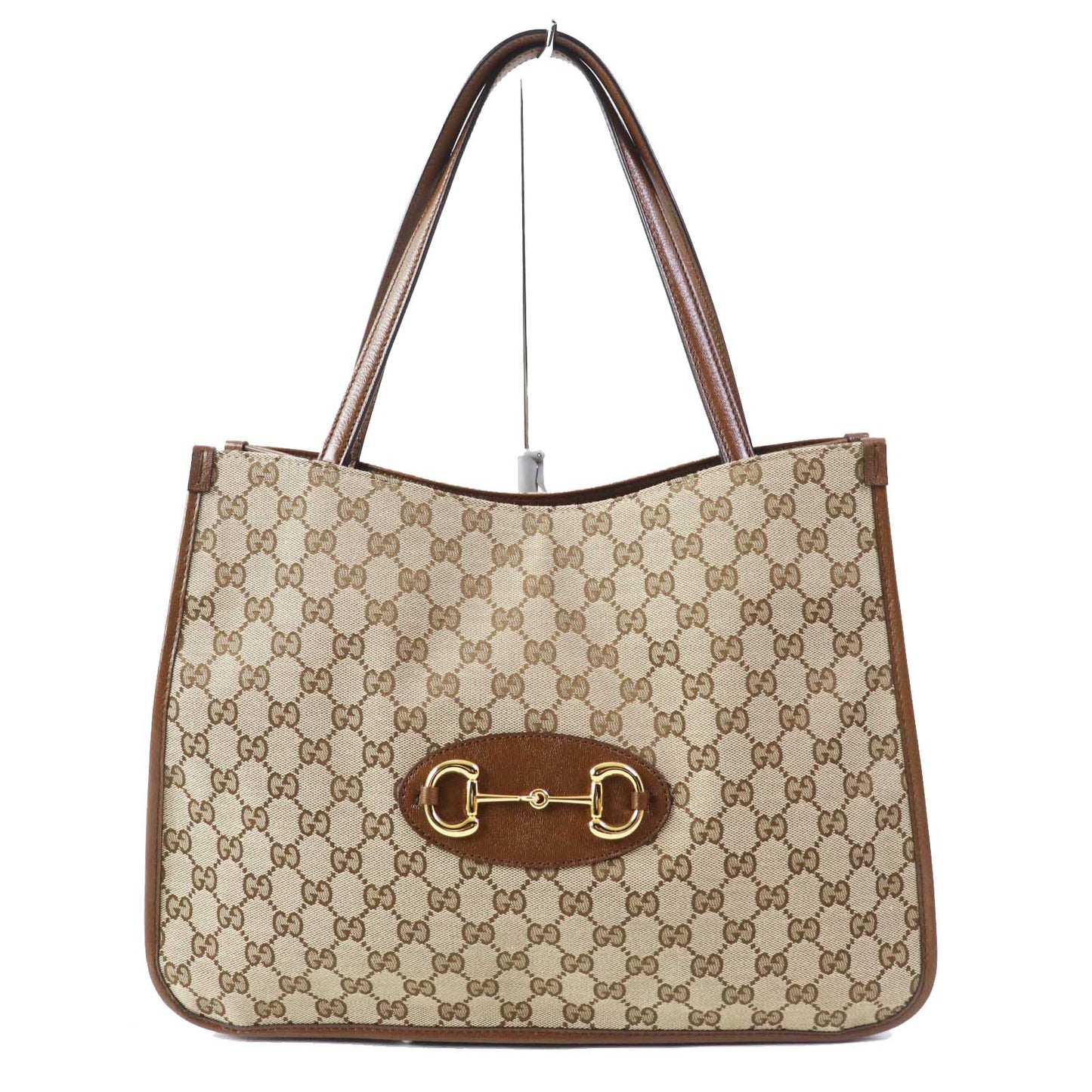 Luxury Gucci Trending 2025 GG Canvas Horsebit 1955 Leather Tote Bag