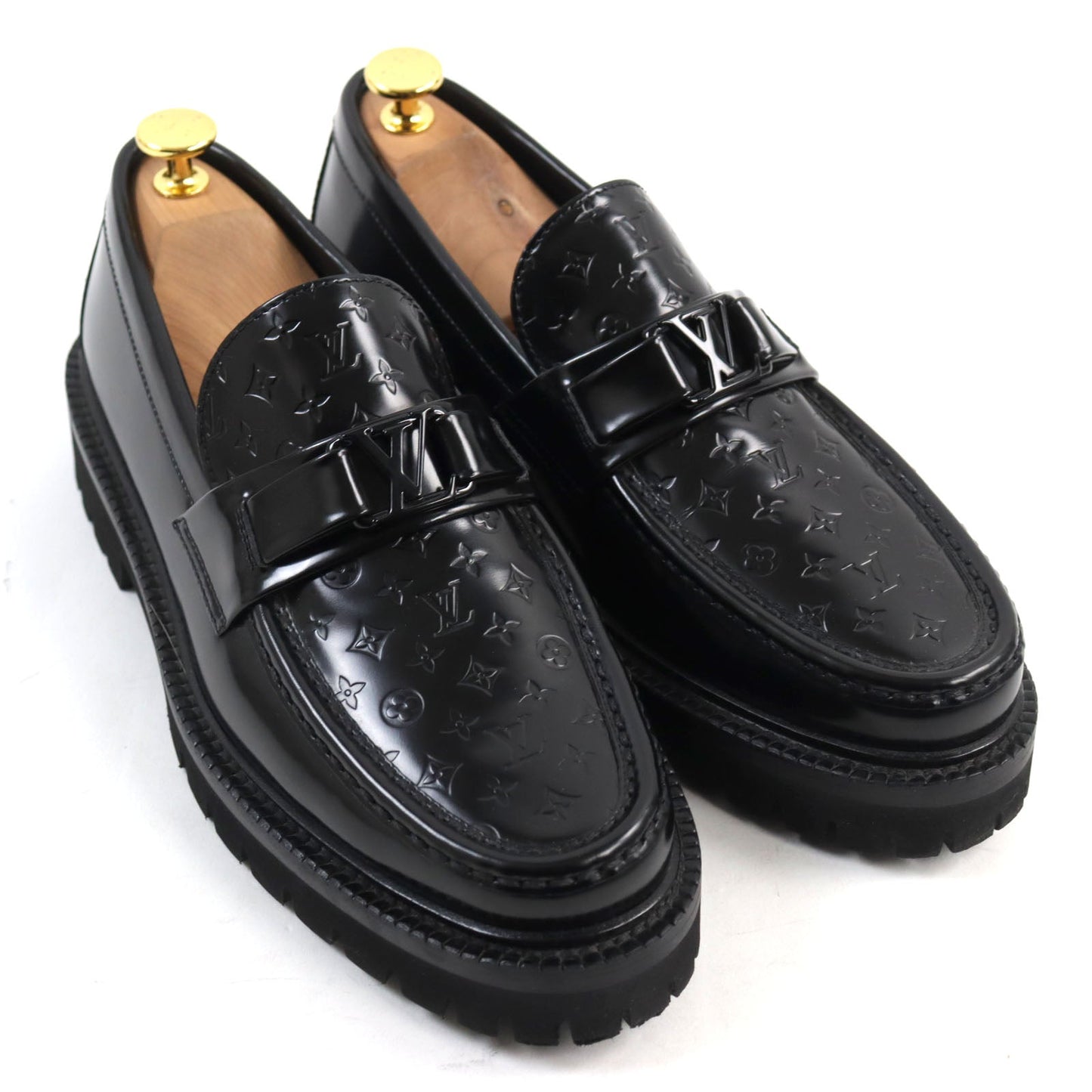 Louis Vuitton Leather Moccasins Black 6