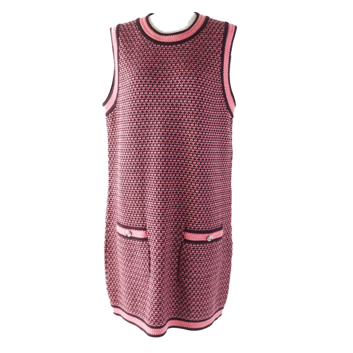 Chanel Cashmere Dress P75435 Pink Bordeaux