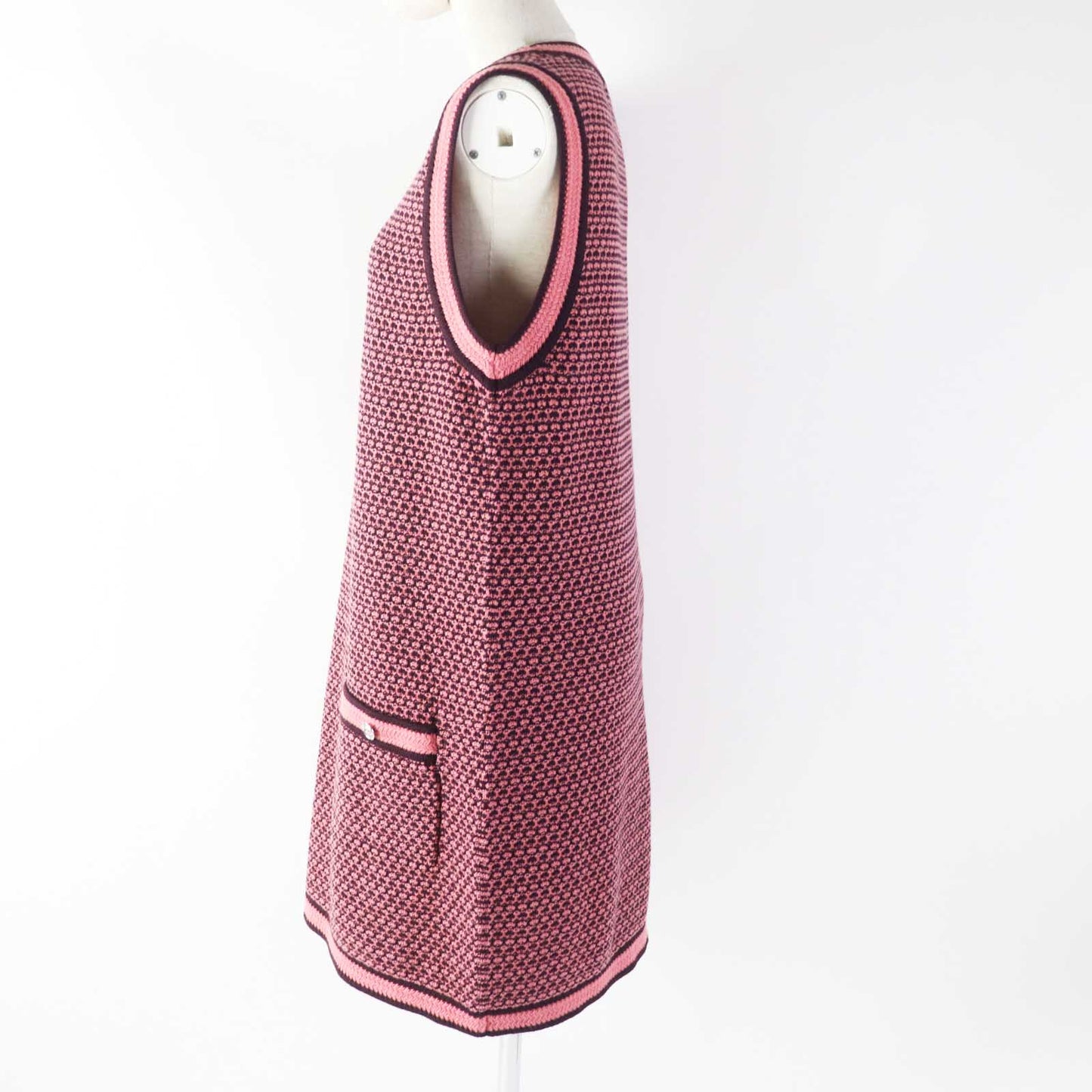 Chanel Cashmere Dress P75435 Pink Bordeaux