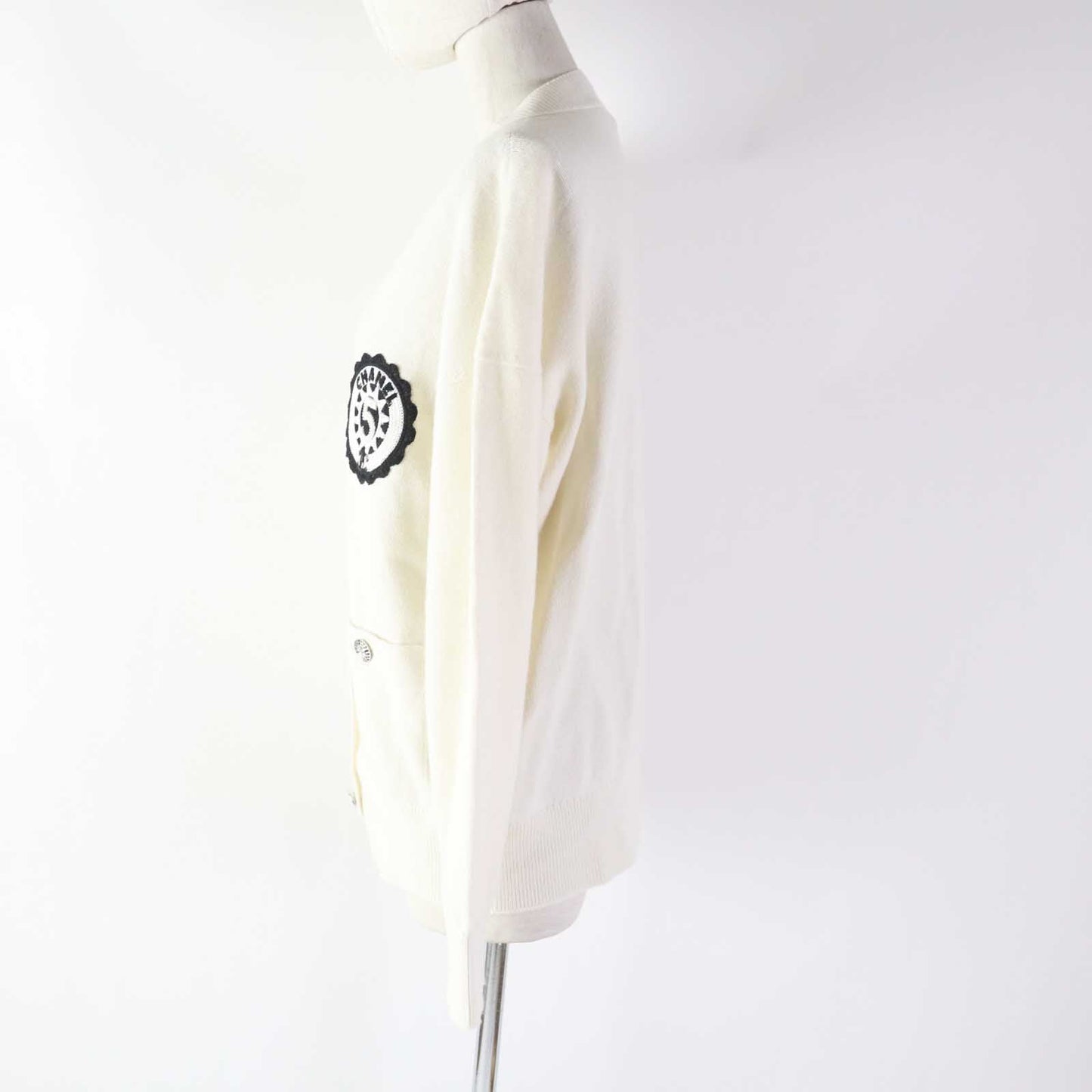 Chanel Cashmere No.5 Cardigan White 34
