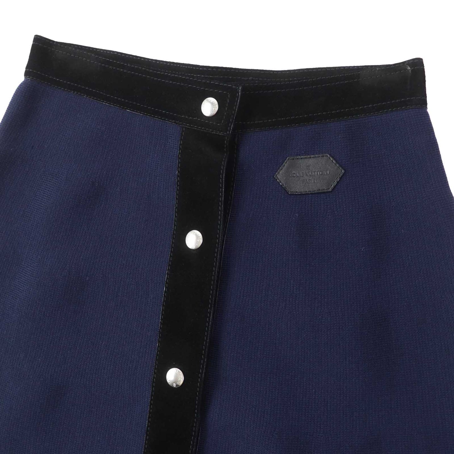LOUIS VUITTON skirt wool Navy black S