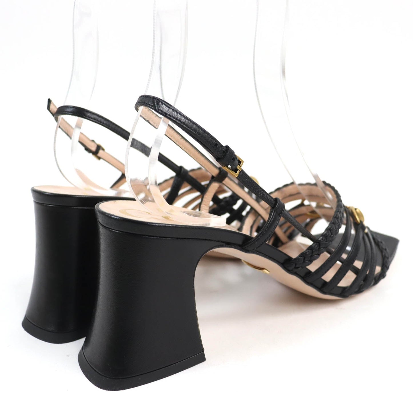 Luxury Gucci Trending 2025 Horsebit Leather Sandals Black Gold 38