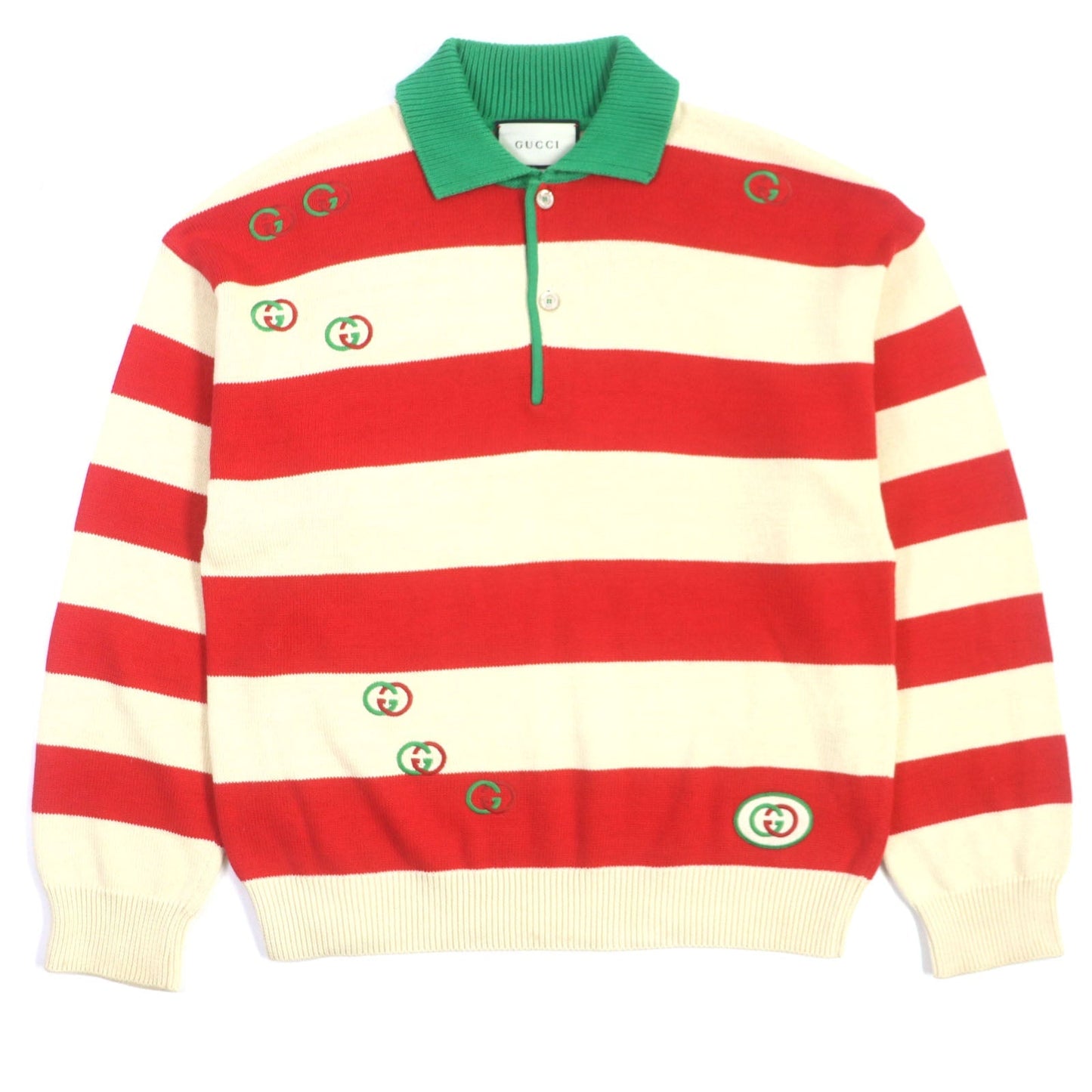 Luxury Gucci Trending 2025 Cotton Interlocking G Knit Polo Shirt XL