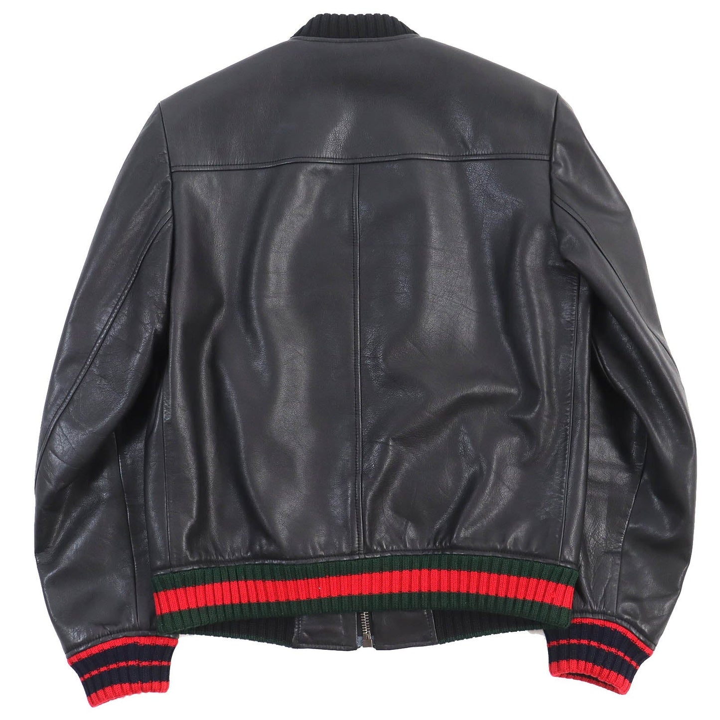 Luxury Gucci Trending 2025 Panther Patch Leather Jacket Black 44
