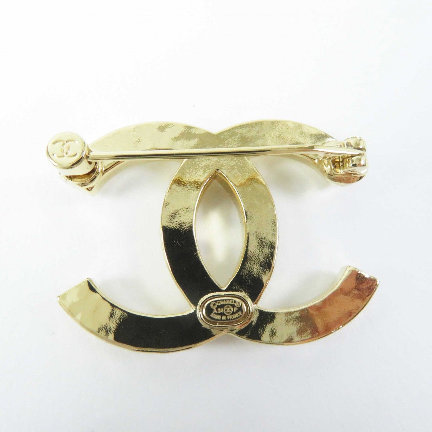 Chanel Gold Plated Rhinestone Brooch