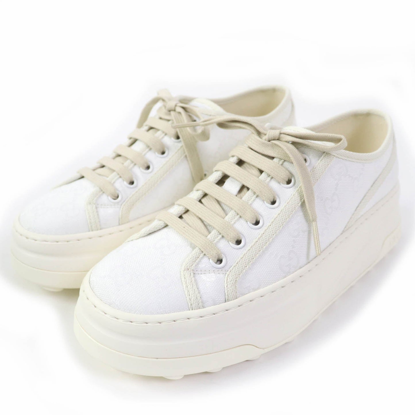 Luxury Gucci Trending 2025 Tennis 1977 GG Canvas Sneakers White 39.5
