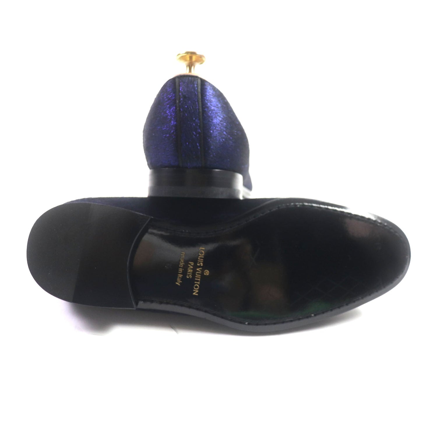 LOUIS VUITTON loafers Velor Navy Auteuil Line Embroidered slip-ons 6