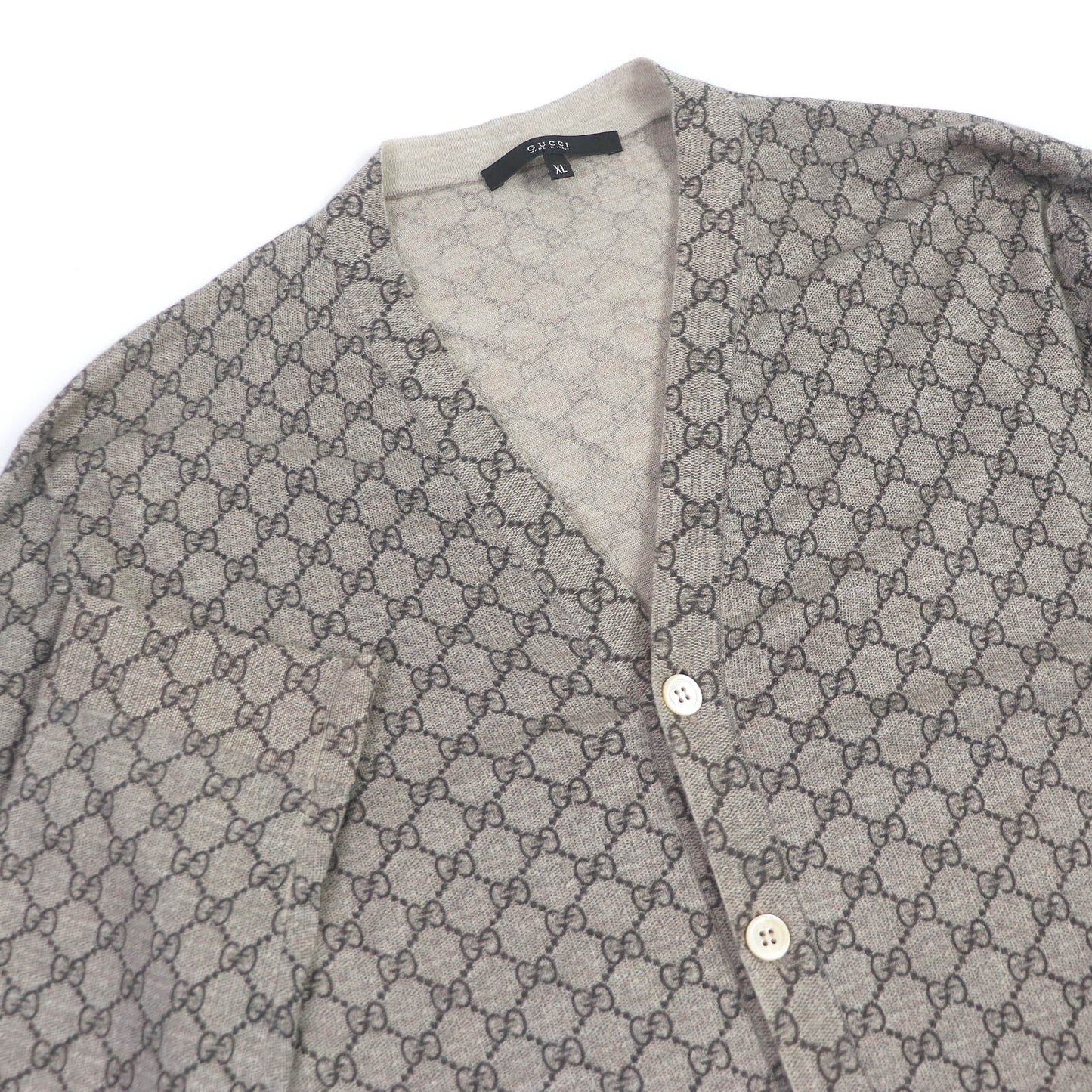Luxury Gucci Trending 2025 Cashmere GG Logo Cardigan Beige XL