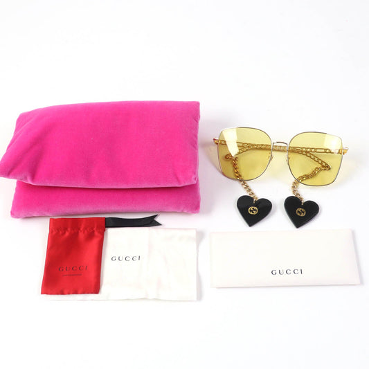 Luxury Gucci Trending 2025 GG0721S Sunglasses Gold Yellow Women