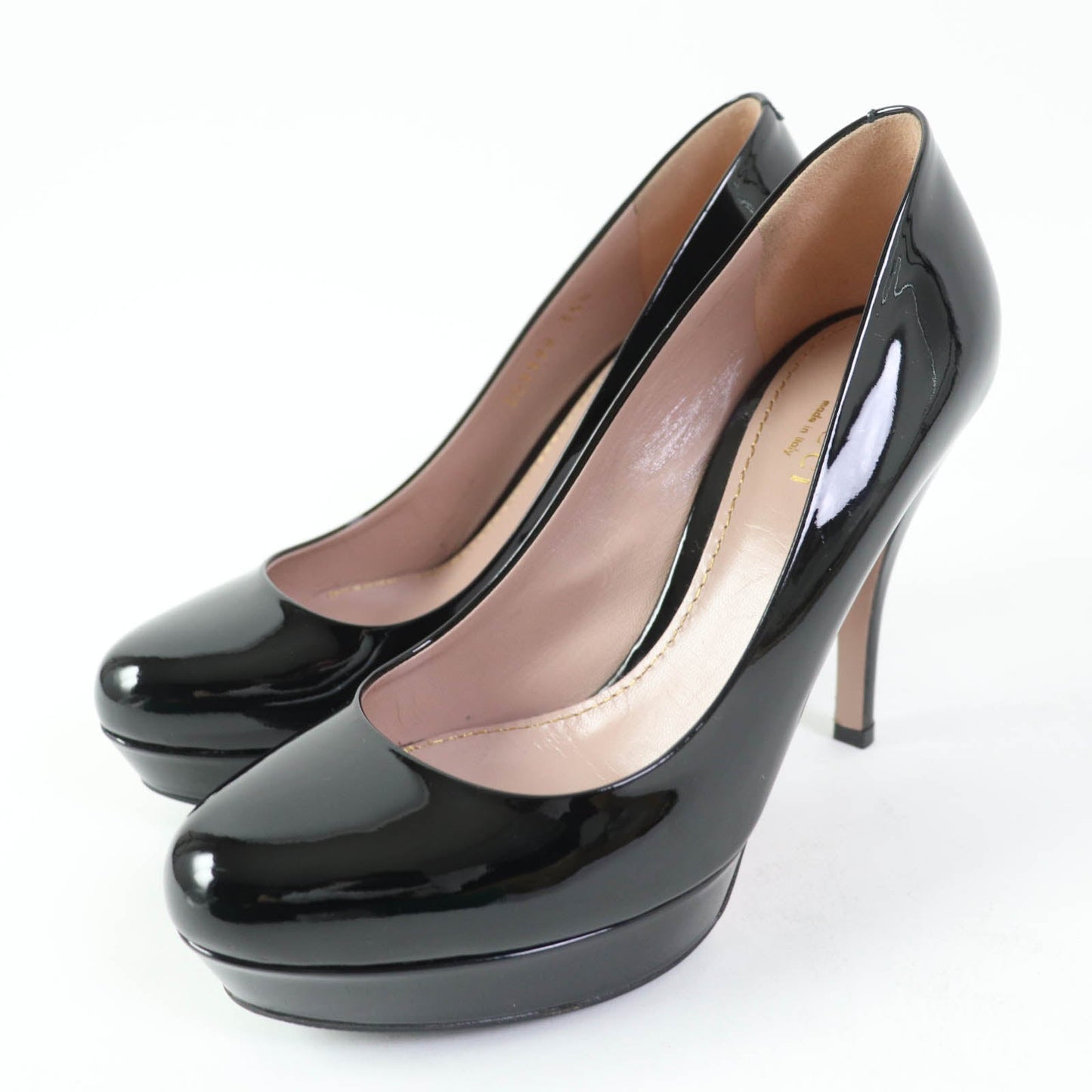 Luxury Gucci Trending 2025 Patent Leather Pumps Black 35.5